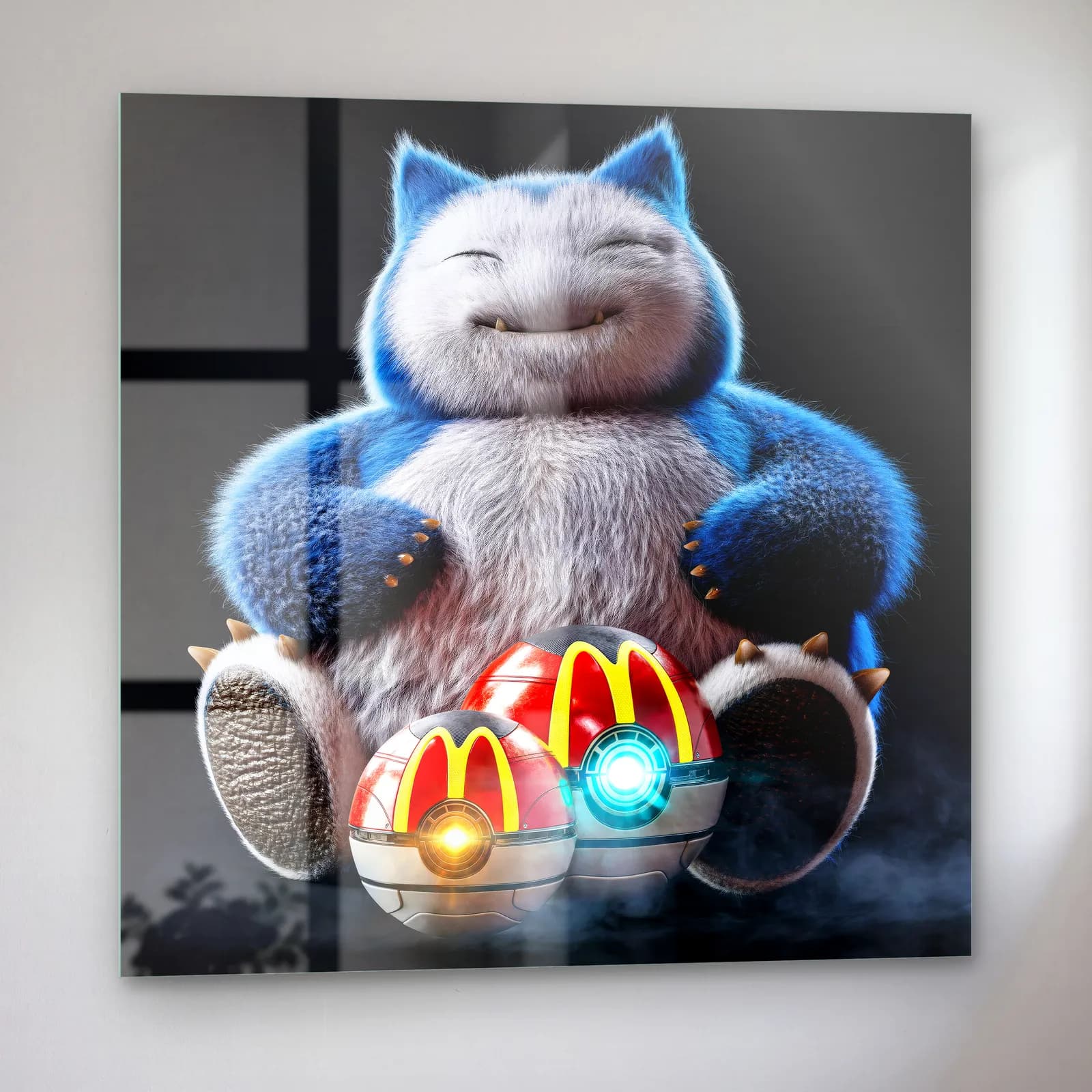 McDonald’s Pokeball’lu Snorlax cam tablo — sol açıdan görünüm