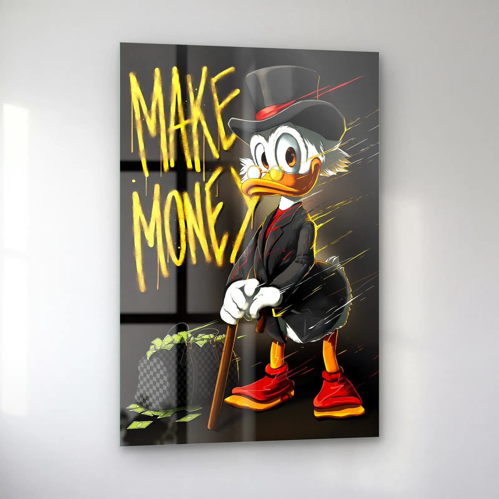 Make Money Scrooge McDuck cam tablo — sol açıdan görünüm