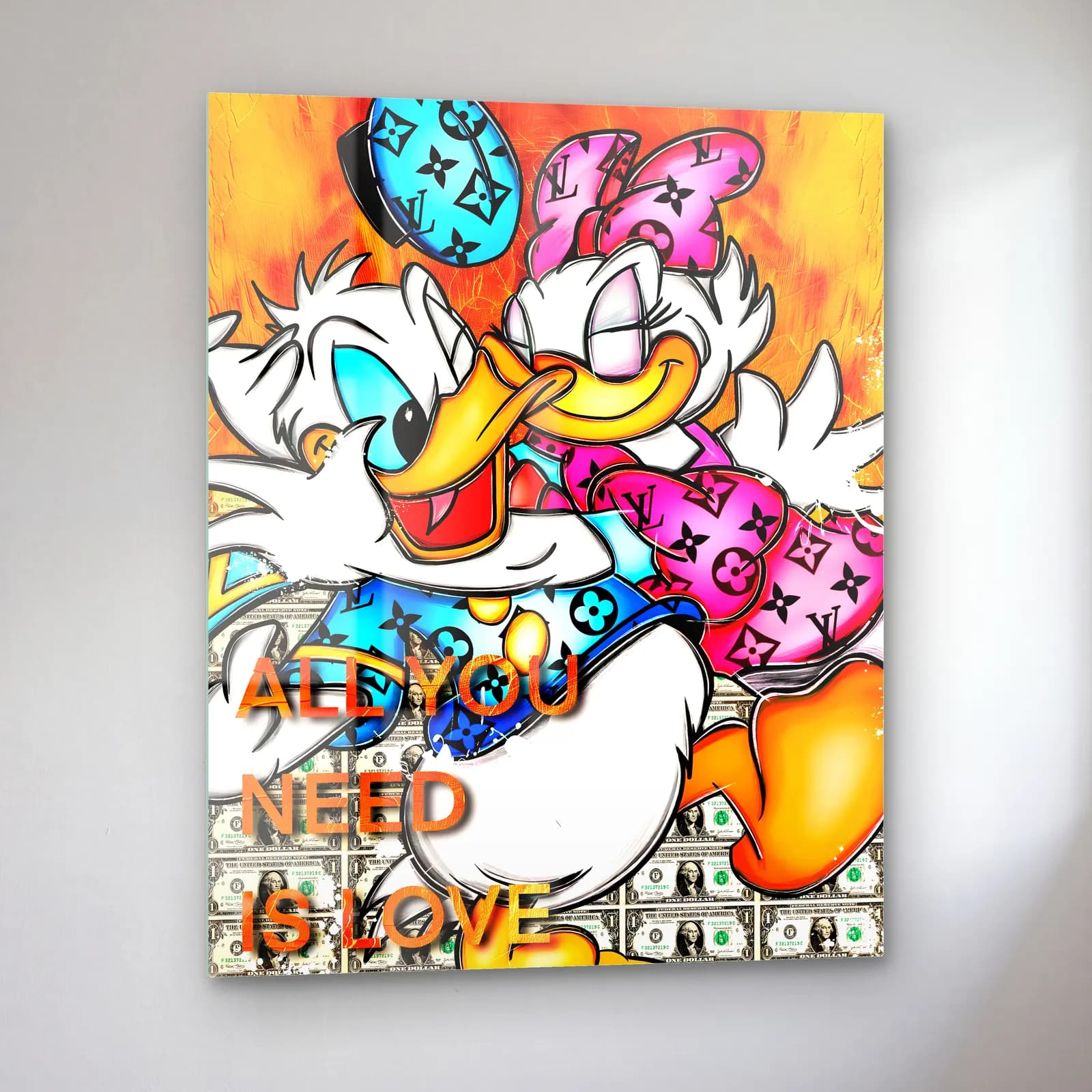 All You Need Is Love Donald ve Daisy cam tablo — sol açıdan görünüm