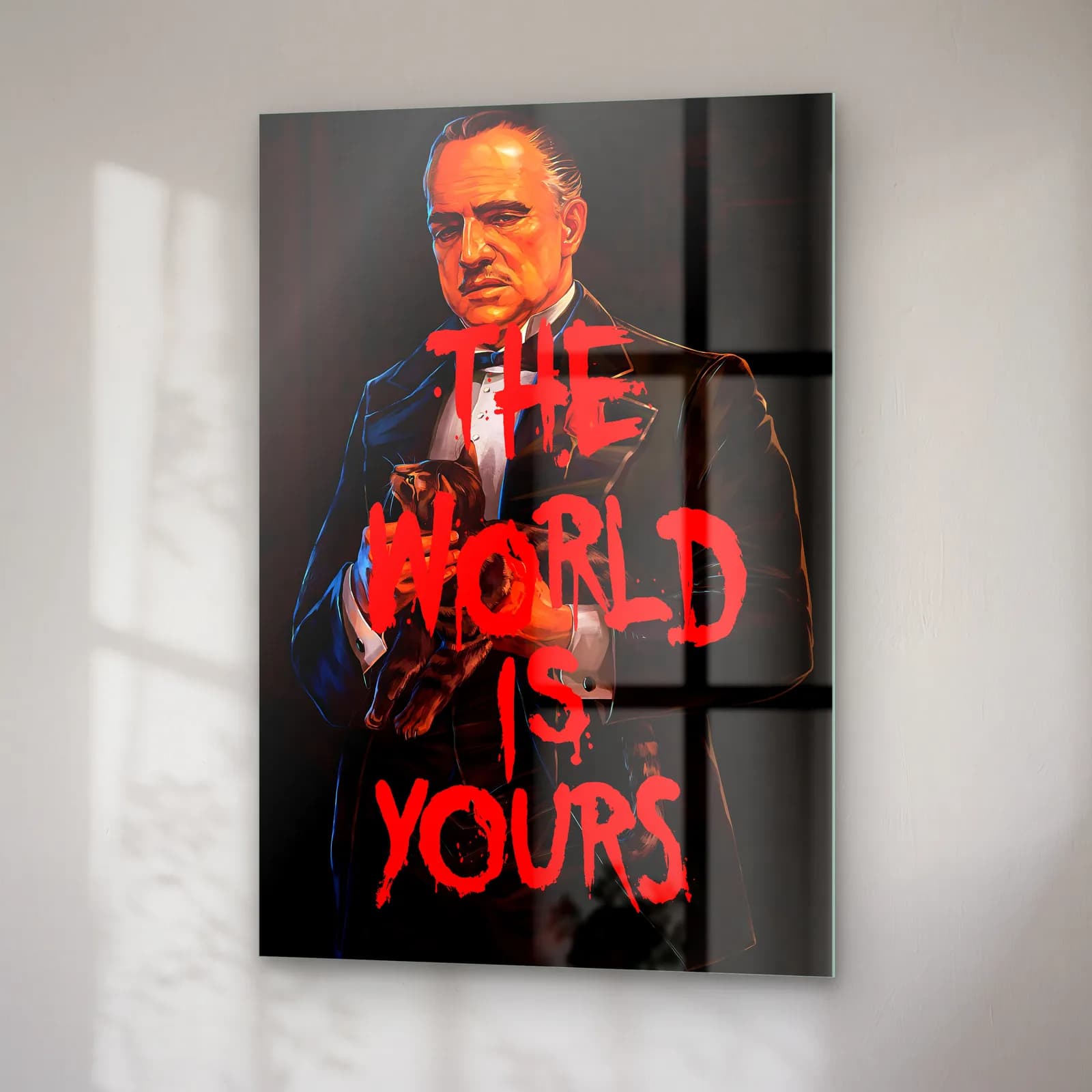 The World Is Yours Godfather cam tablo — sağ açıdan görünüm