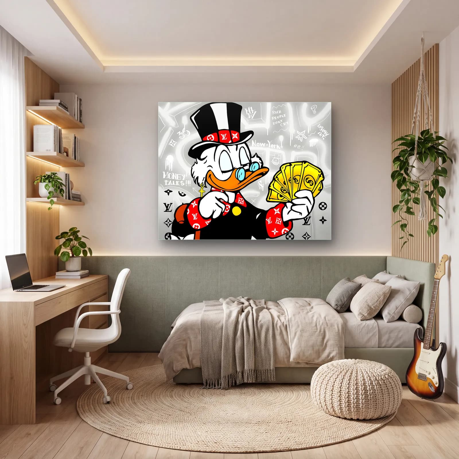 Money Talks Scrooge McDuck cam tablo — genç odasında