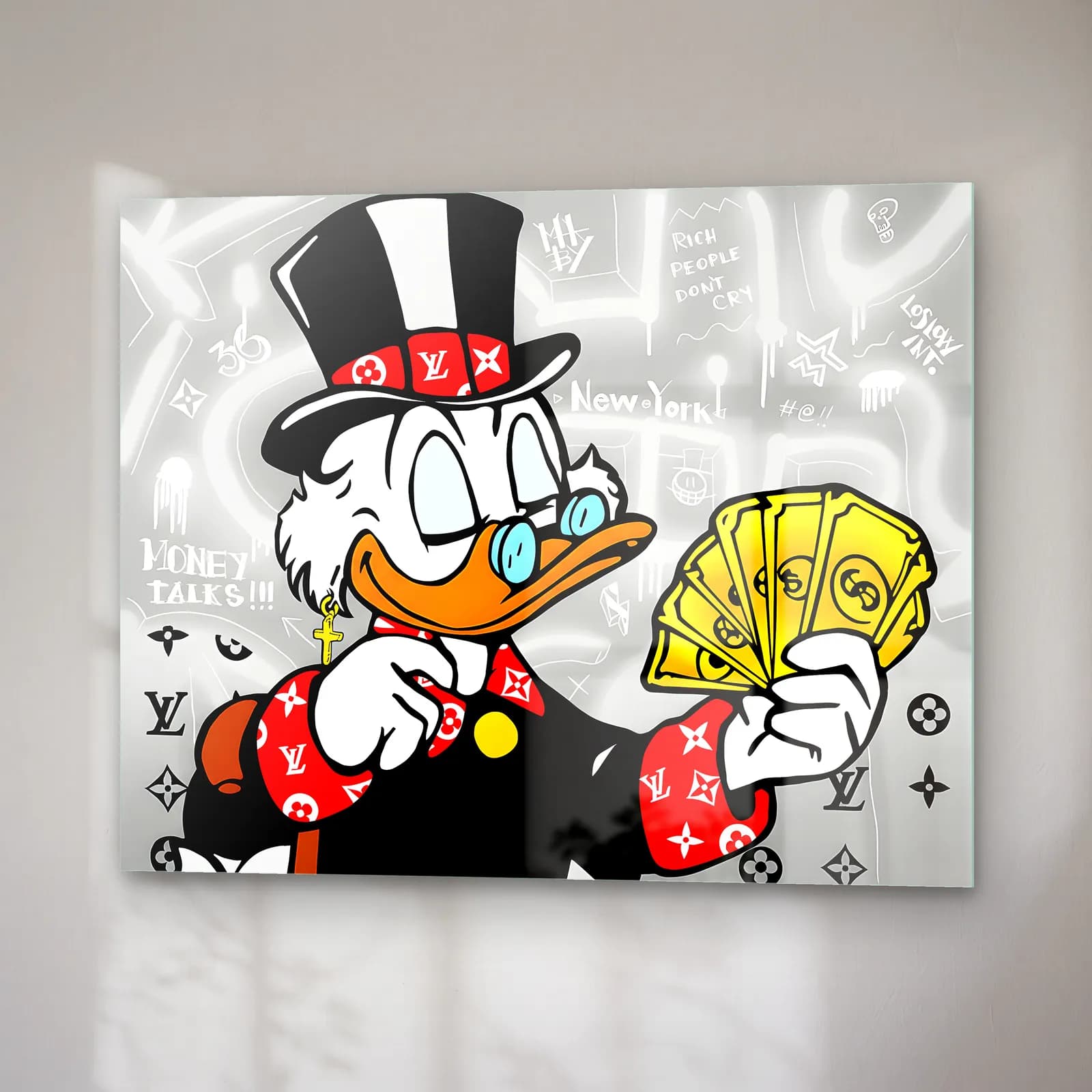 Money Talks Scrooge McDuck cam tablo — sağ açıdan görünüm