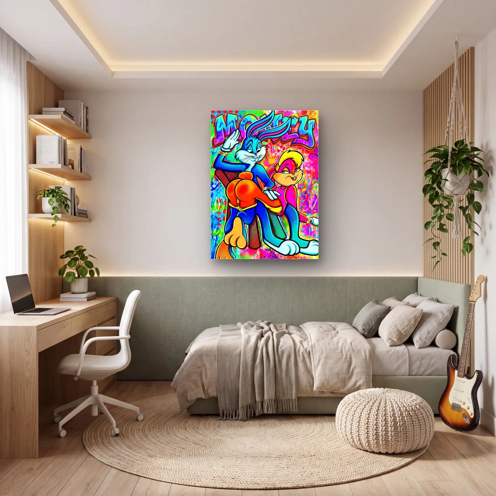 Money Bugs Bunny ve Lola Dans cam tablo — genç odasında