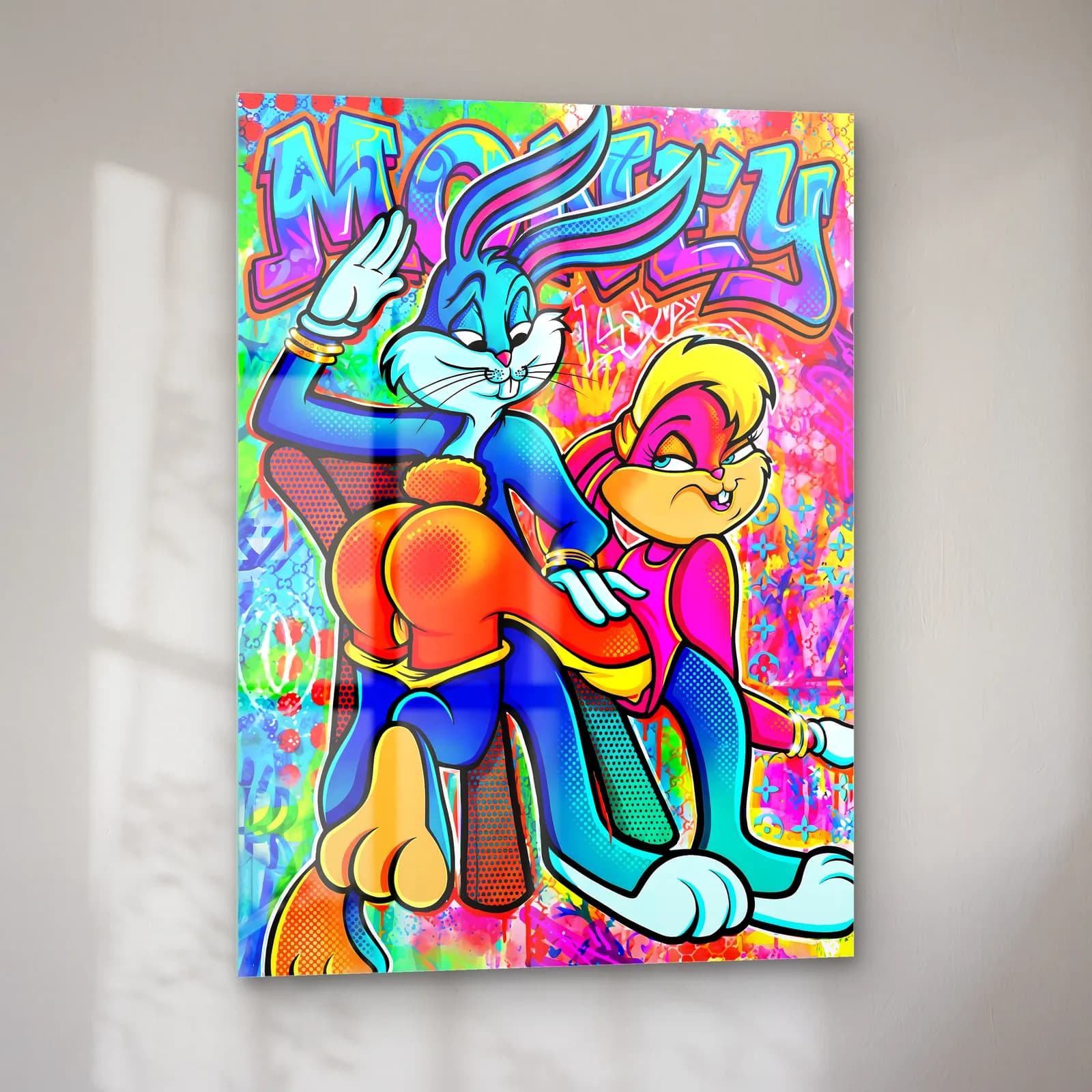Money Bugs Bunny ve Lola Dans cam tablo — sol açıdan görünüm