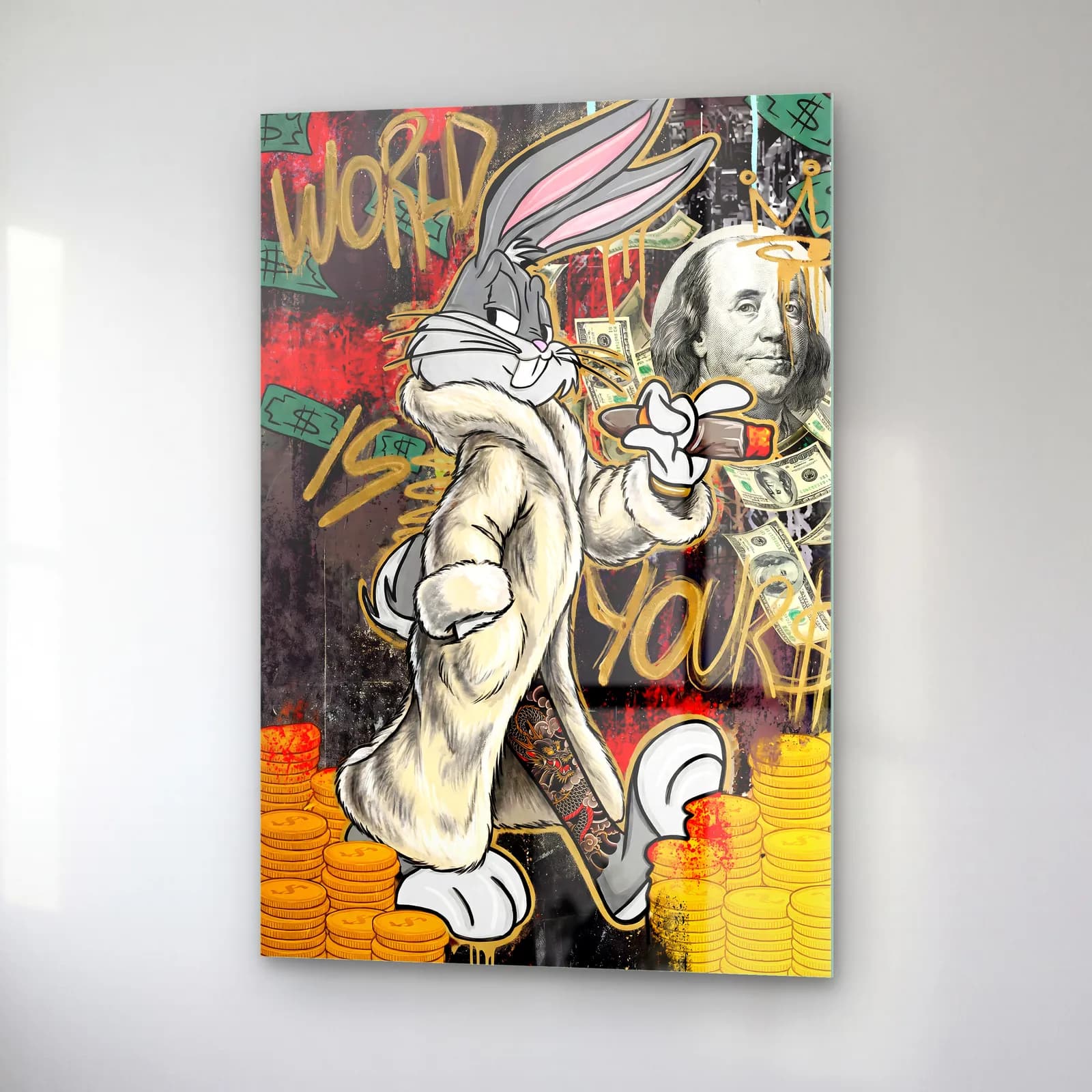 The World Is Yours Bugs Bunny cam tablo — sağ açıdan görünüm