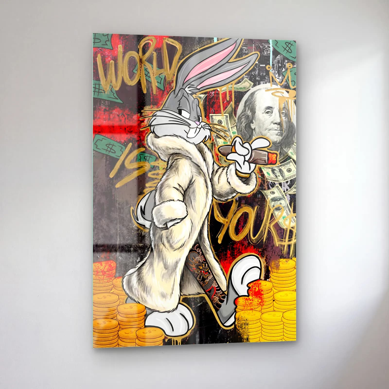 The World Is Yours Bugs Bunny cam tablo — sol açıdan görünüm