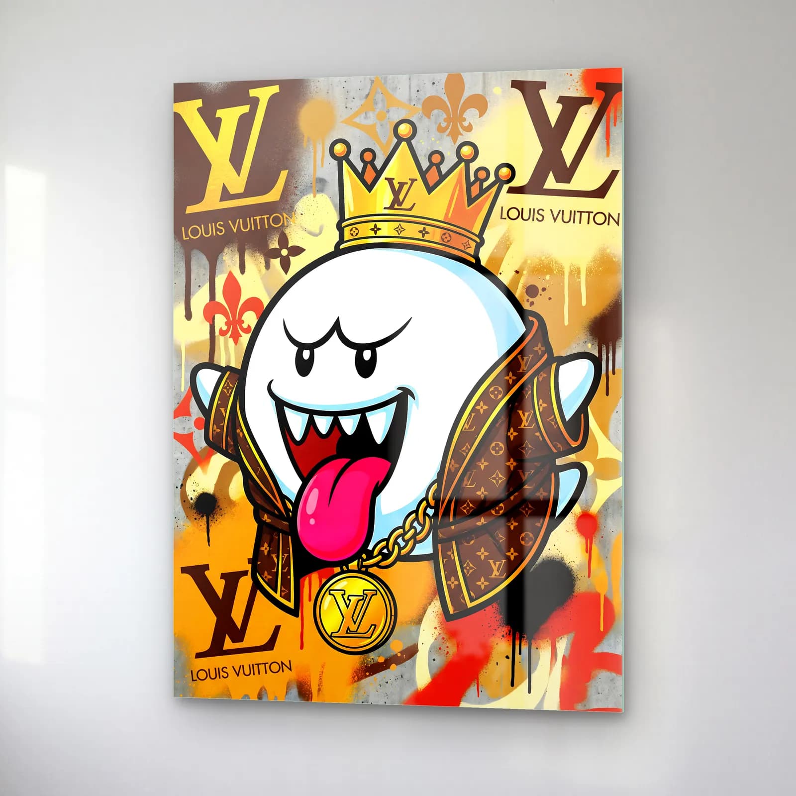 Louis Vuitton Desenli King Boo cam tablo — sağ açıdan görünüm