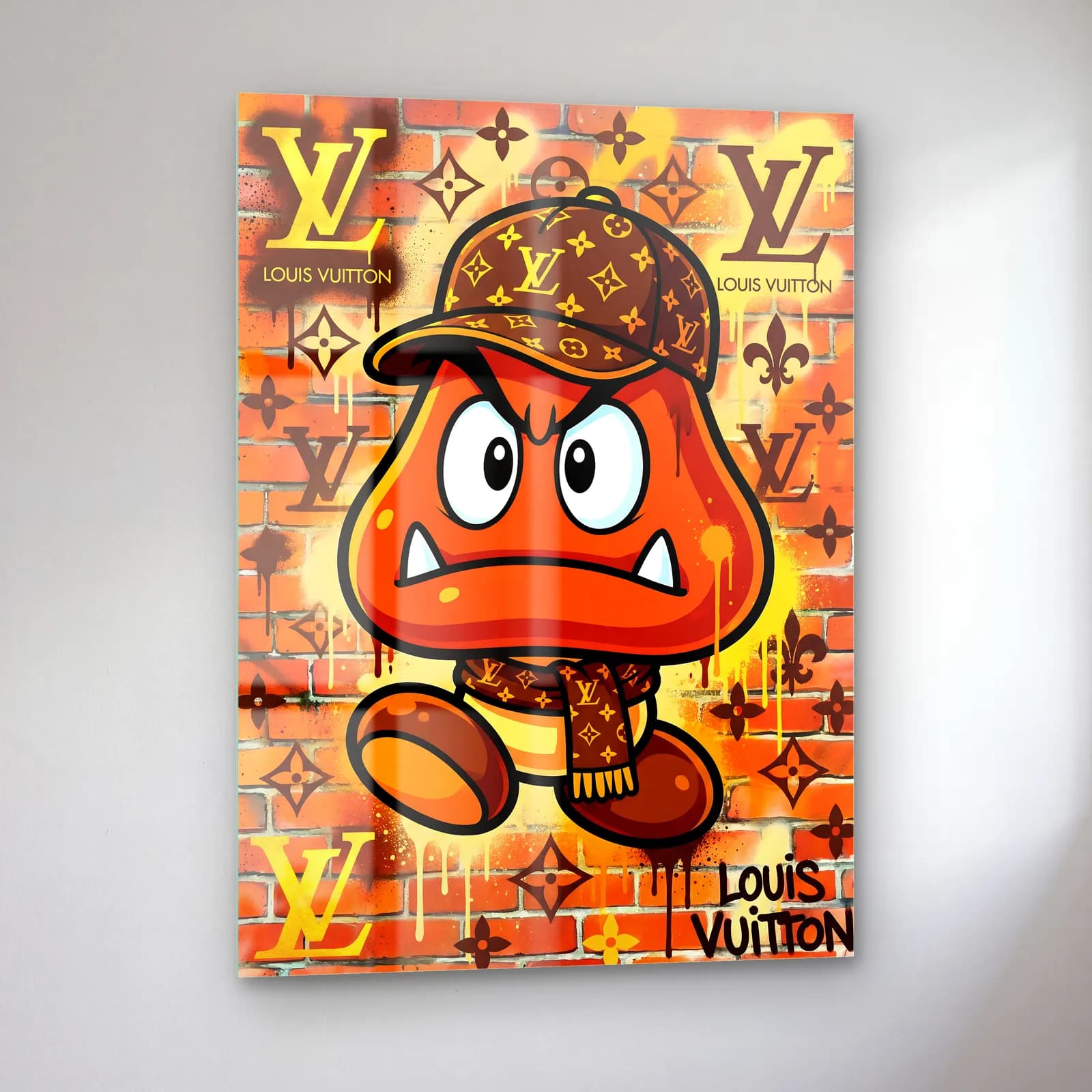Louis Vuitton Desenli Goomba cam tablo — sol açıdan görünüm