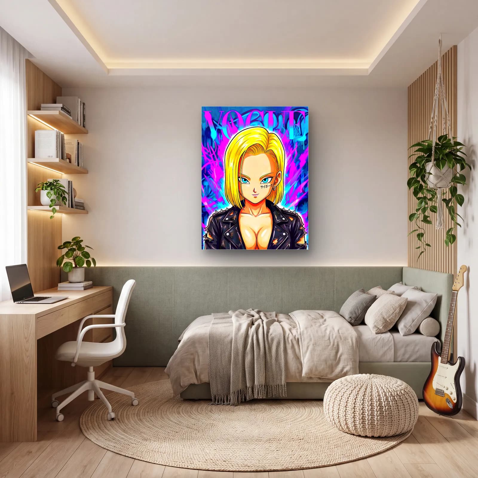 Vogue Kapağı Android 18 cam tablo — genç odasında