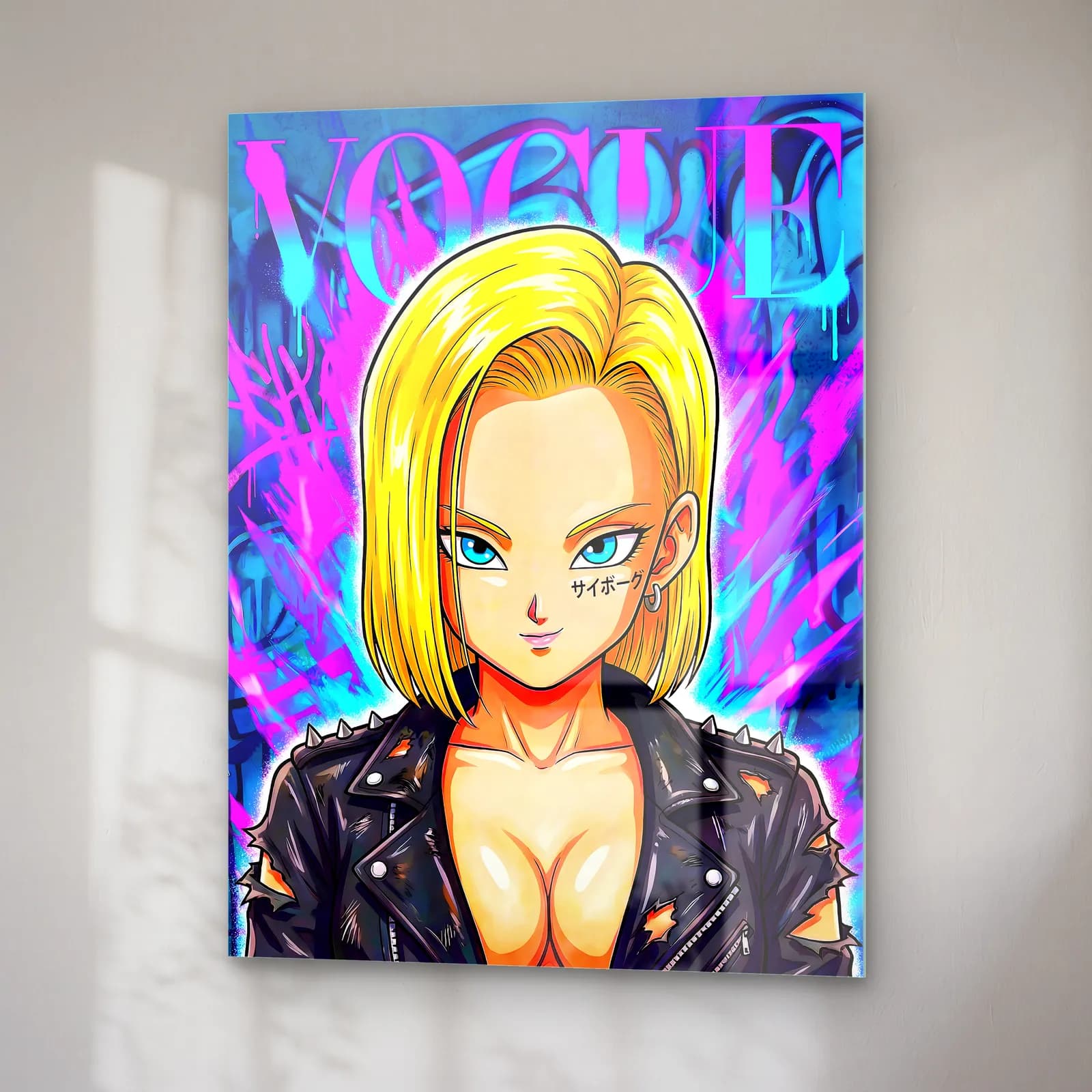 Vogue Kapağı Android 18 cam tablo — sağ açıdan görünüm