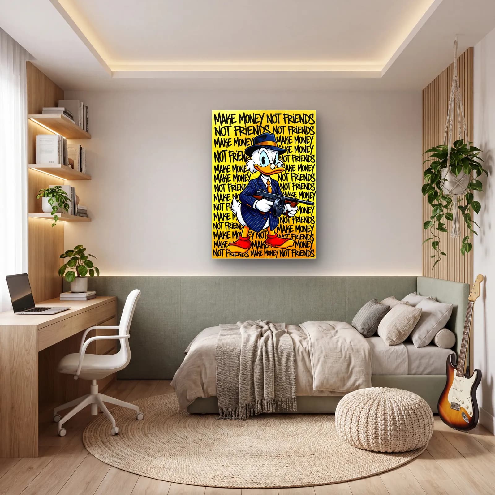 Make Money Not Friends Donald cam tablo — genç odasında