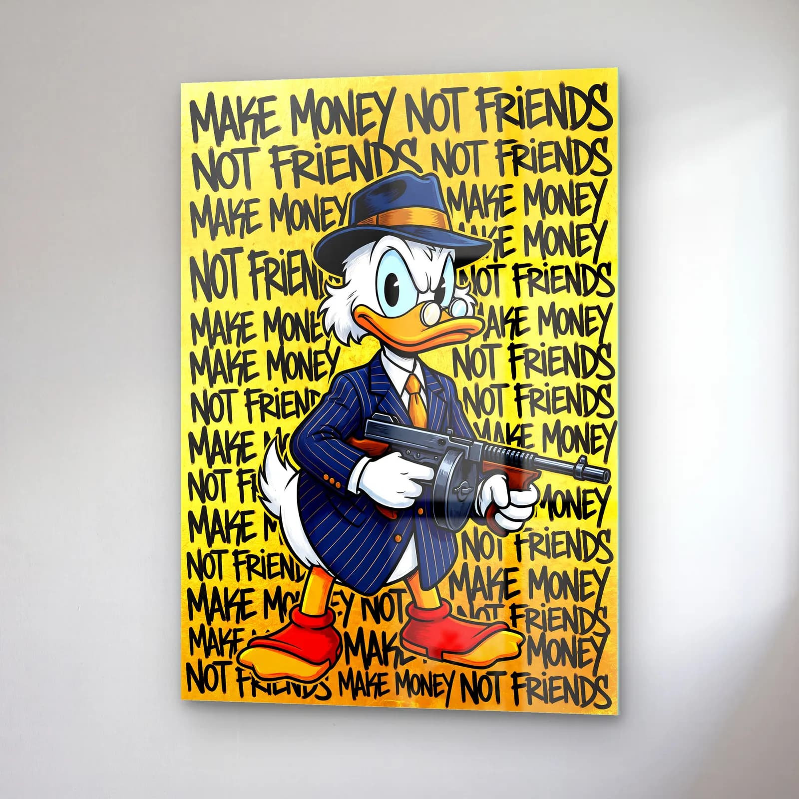 Make Money Not Friends Donald cam tablo — sağ açıdan görünüm