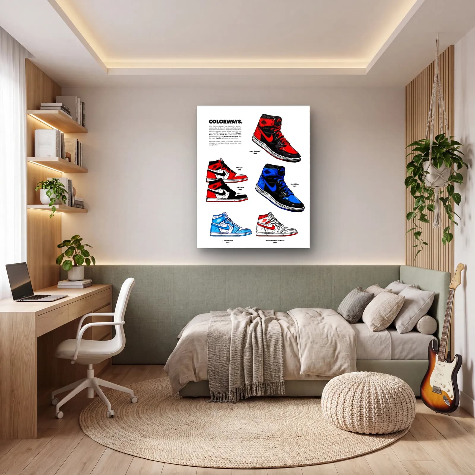Jordan 1 Colorways Posteri cam tablo — genç odasında