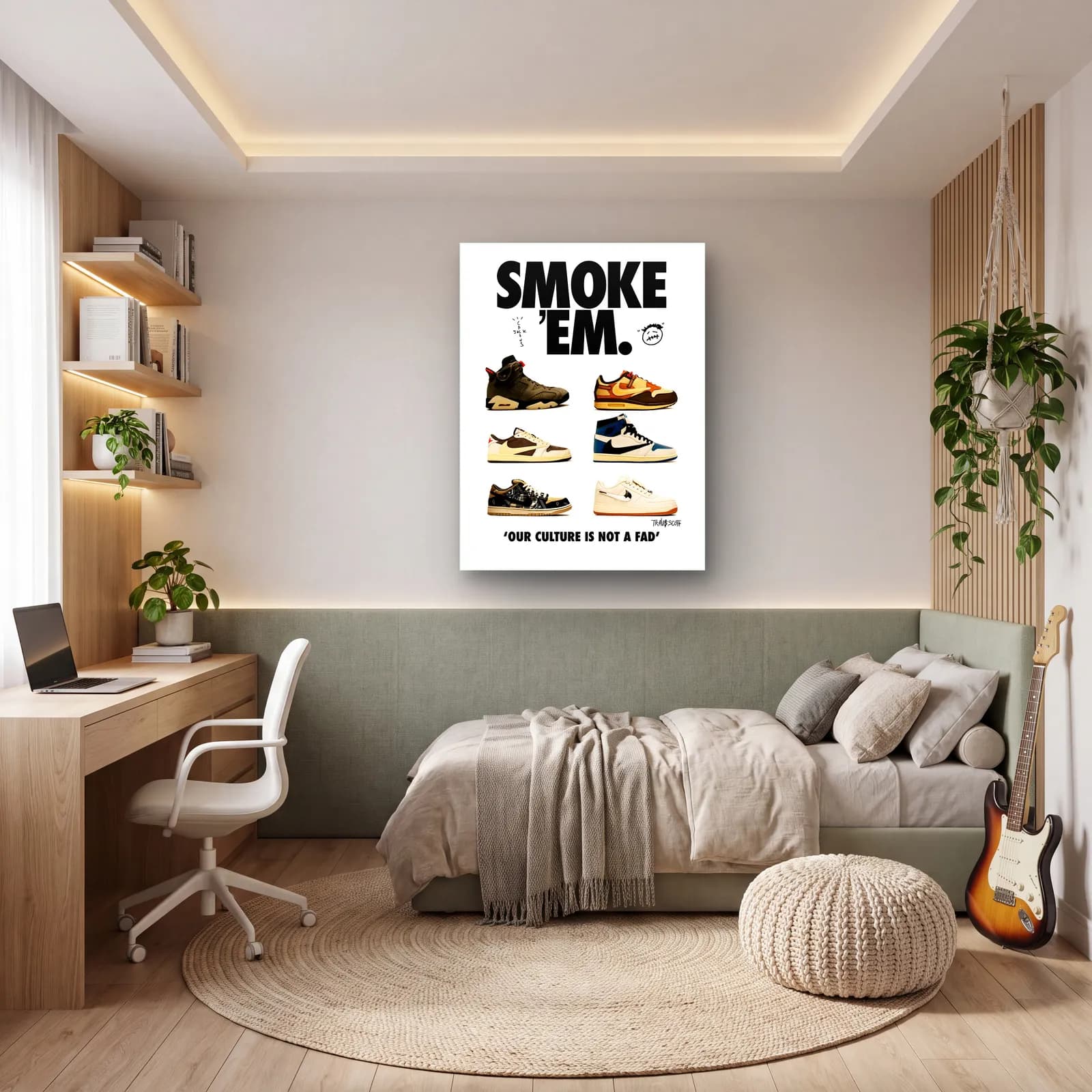 Smoke 'Em Sneaker Posteri cam tablo — genç odasında