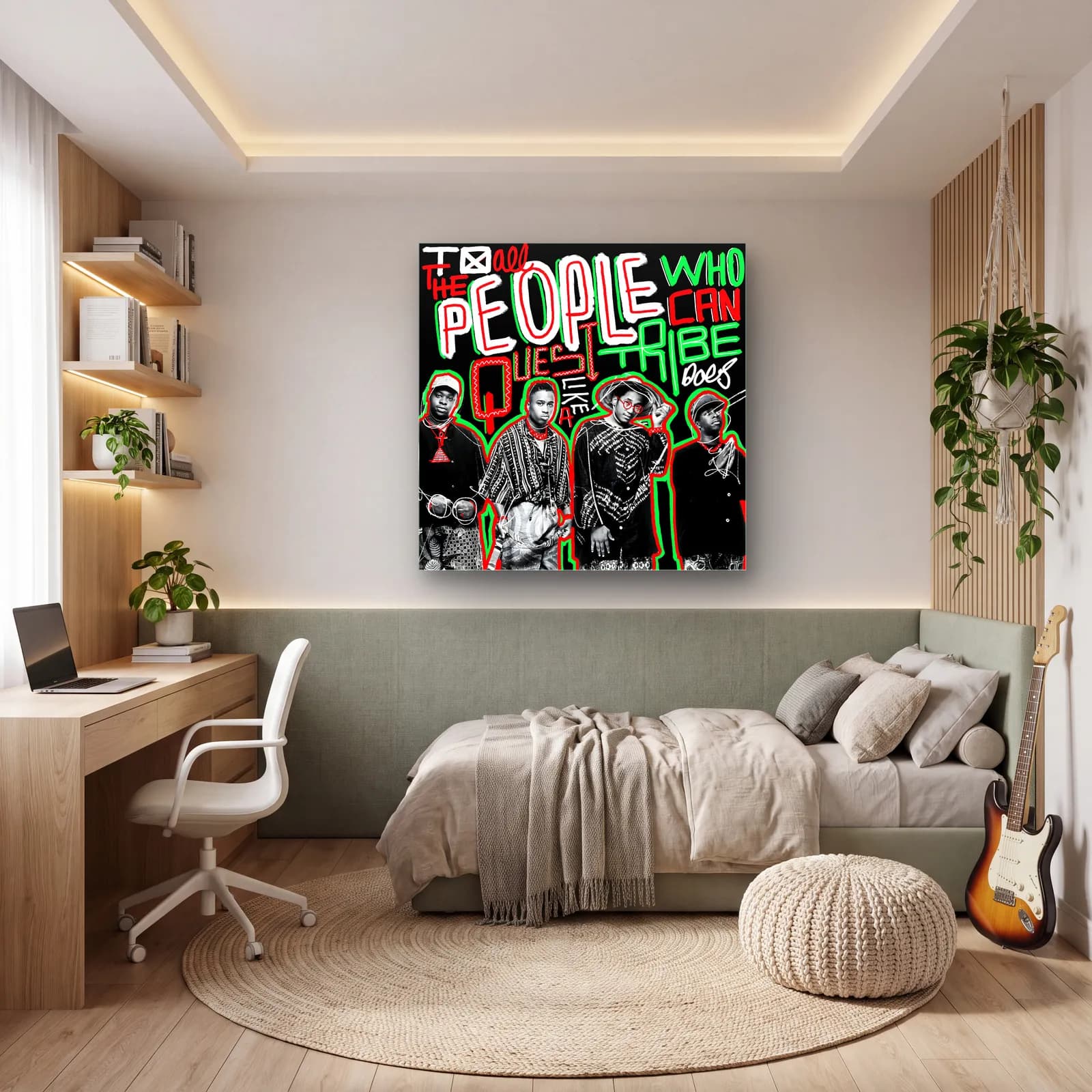 A Tribe Called Quest Grafiti cam tablo — genç odasında