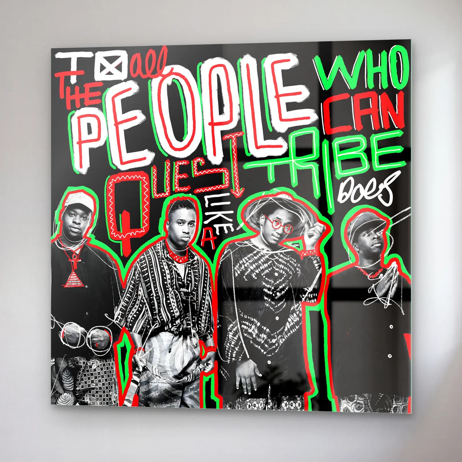 A Tribe Called Quest Grafiti cam tablo — sağ açıdan görünüm