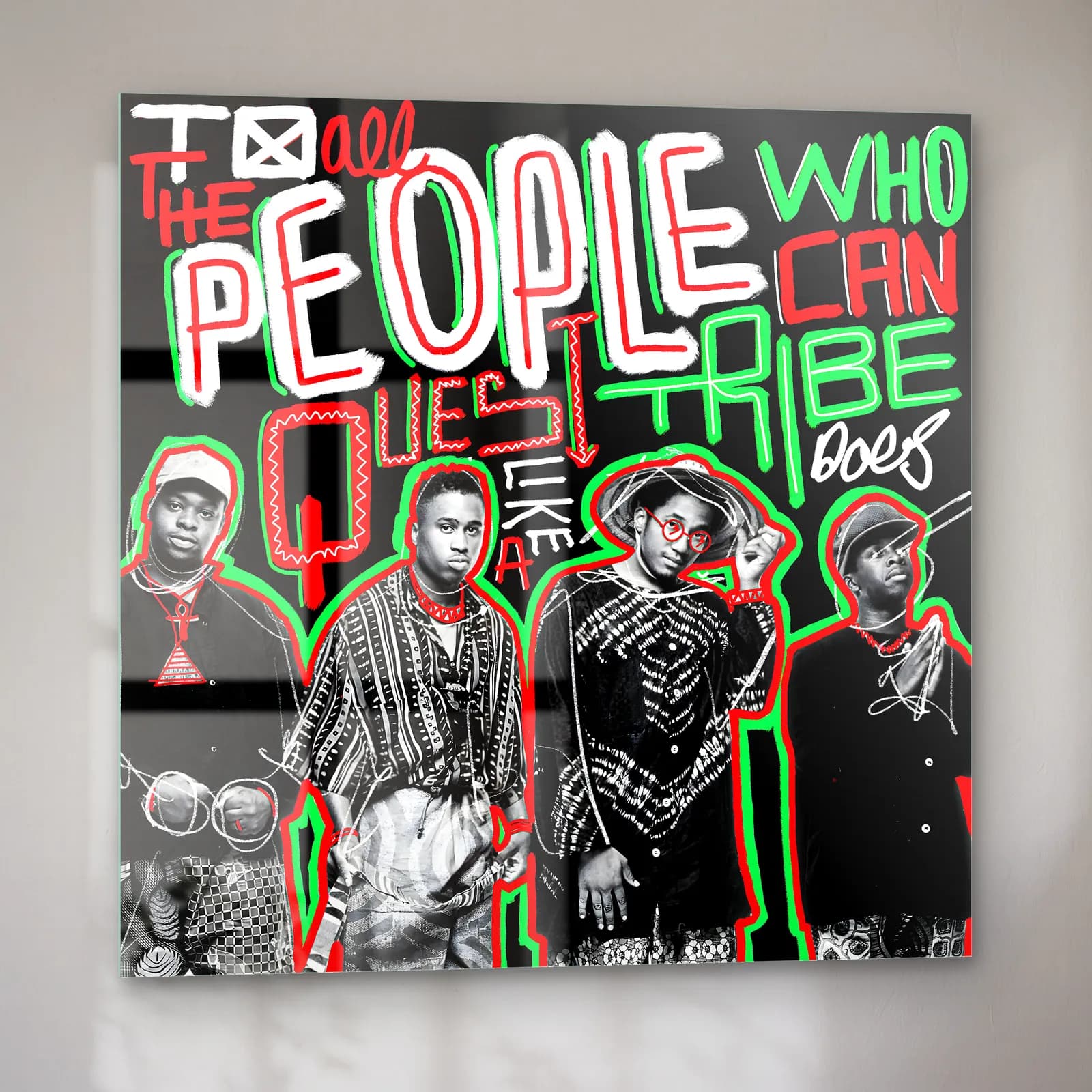 A Tribe Called Quest Grafiti cam tablo — sol açıdan görünüm