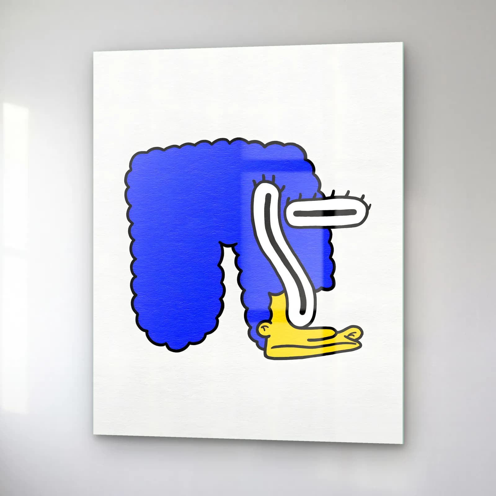 Soyut Marge Simpson cam tablo — sağ açıdan görünüm