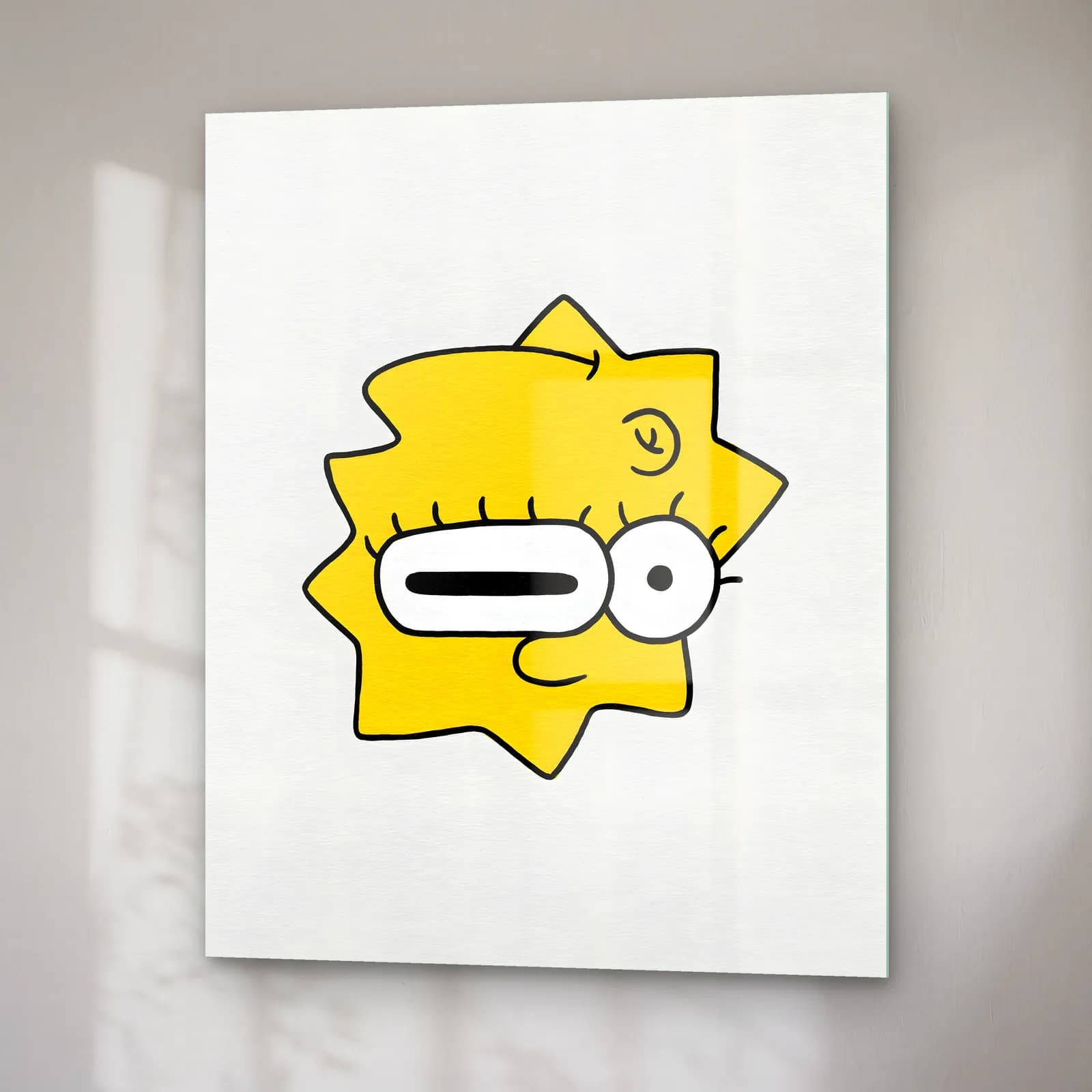Soyut Lisa Simpson cam tablo — sağ açıdan görünüm
