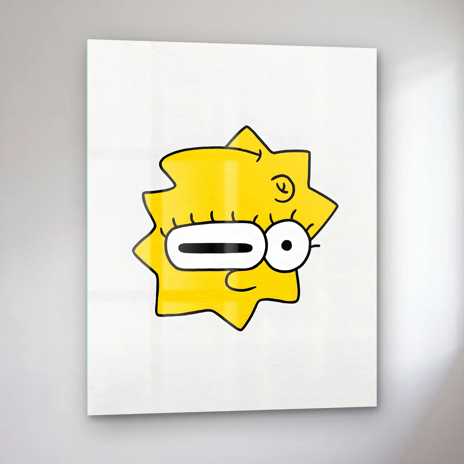 Soyut Lisa Simpson cam tablo — sol açıdan görünüm