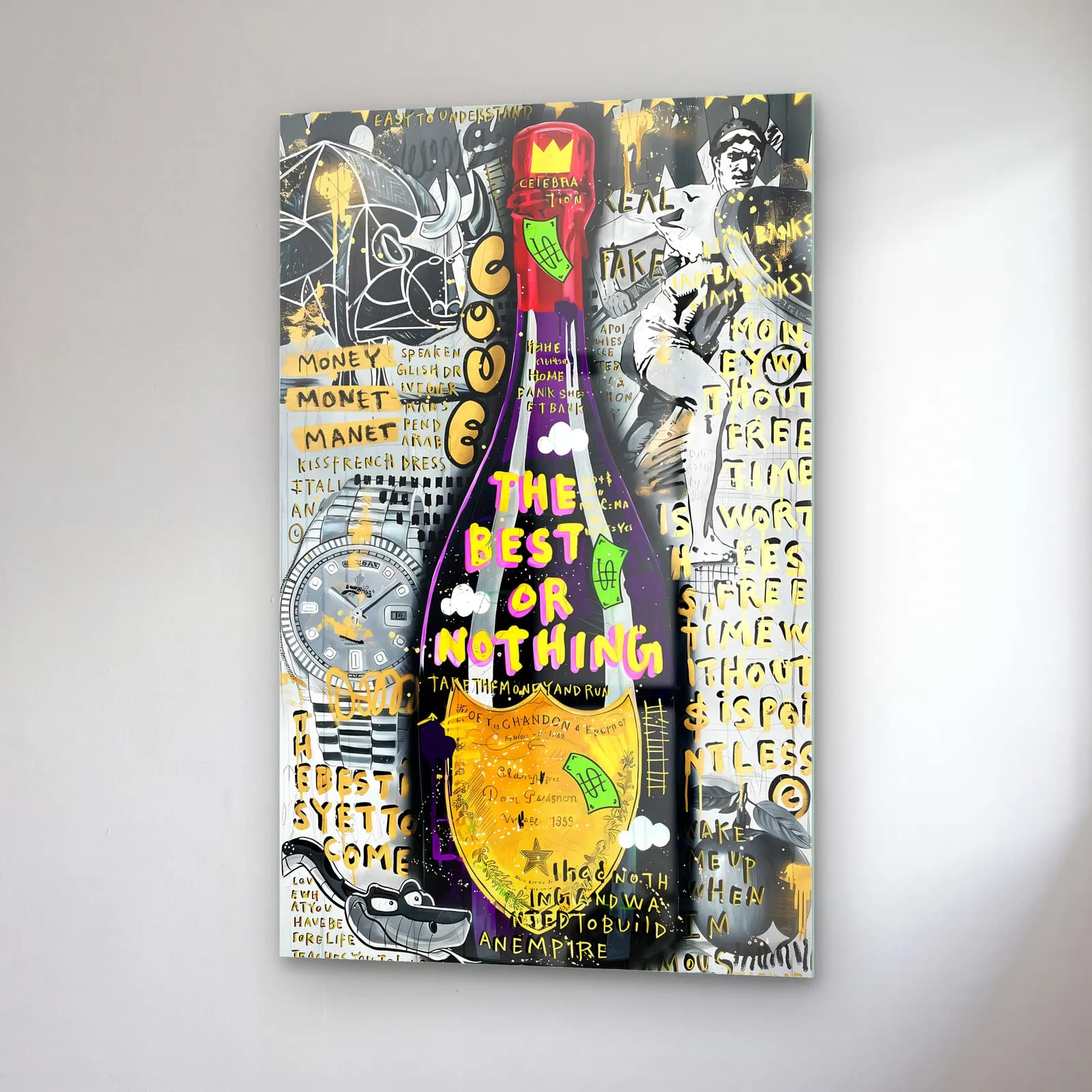 Dom Pérignon Best or Nothing cam tablo — sağ açıdan görünüm