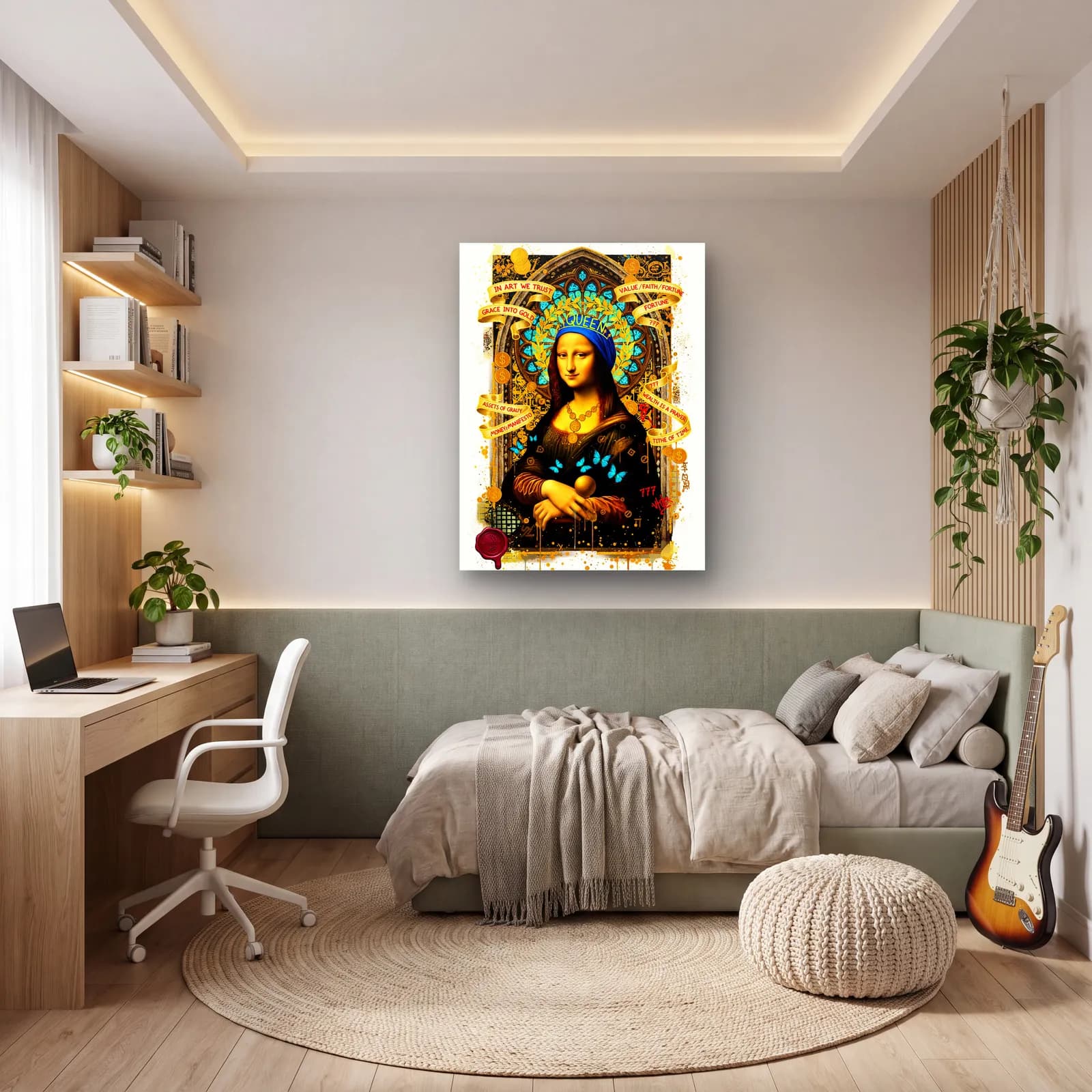 Kraliçe Mona Lisa cam tablo — genç odasında