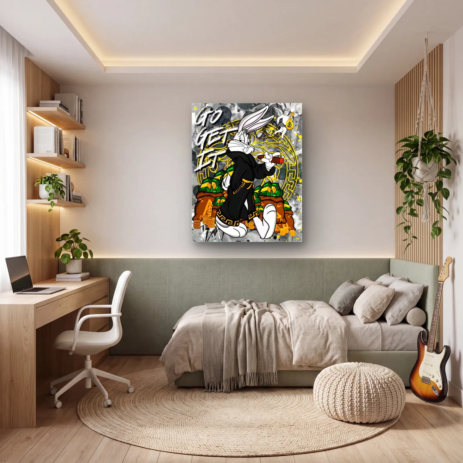 Go Get It Bugs Bunny cam tablo — genç odasında