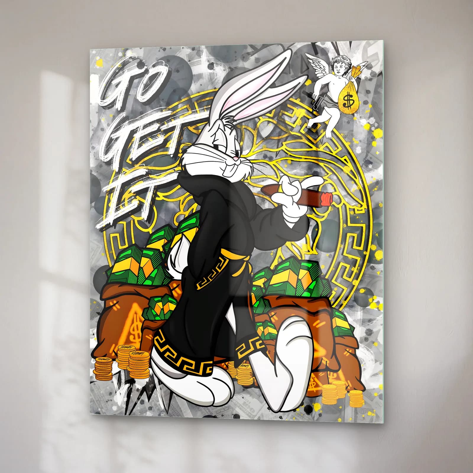 Go Get It Bugs Bunny cam tablo — sağ açıdan görünüm