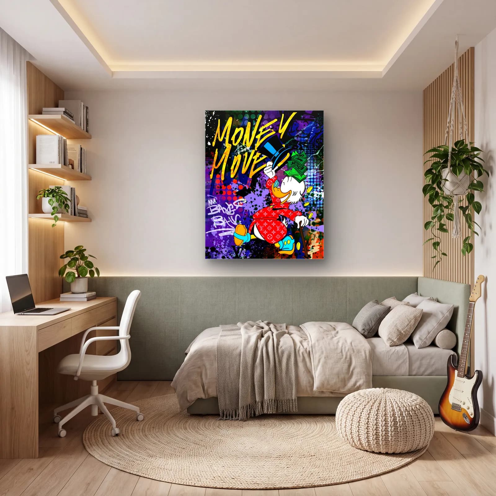 Money Moves Scrooge McDuck cam tablo — genç odasında