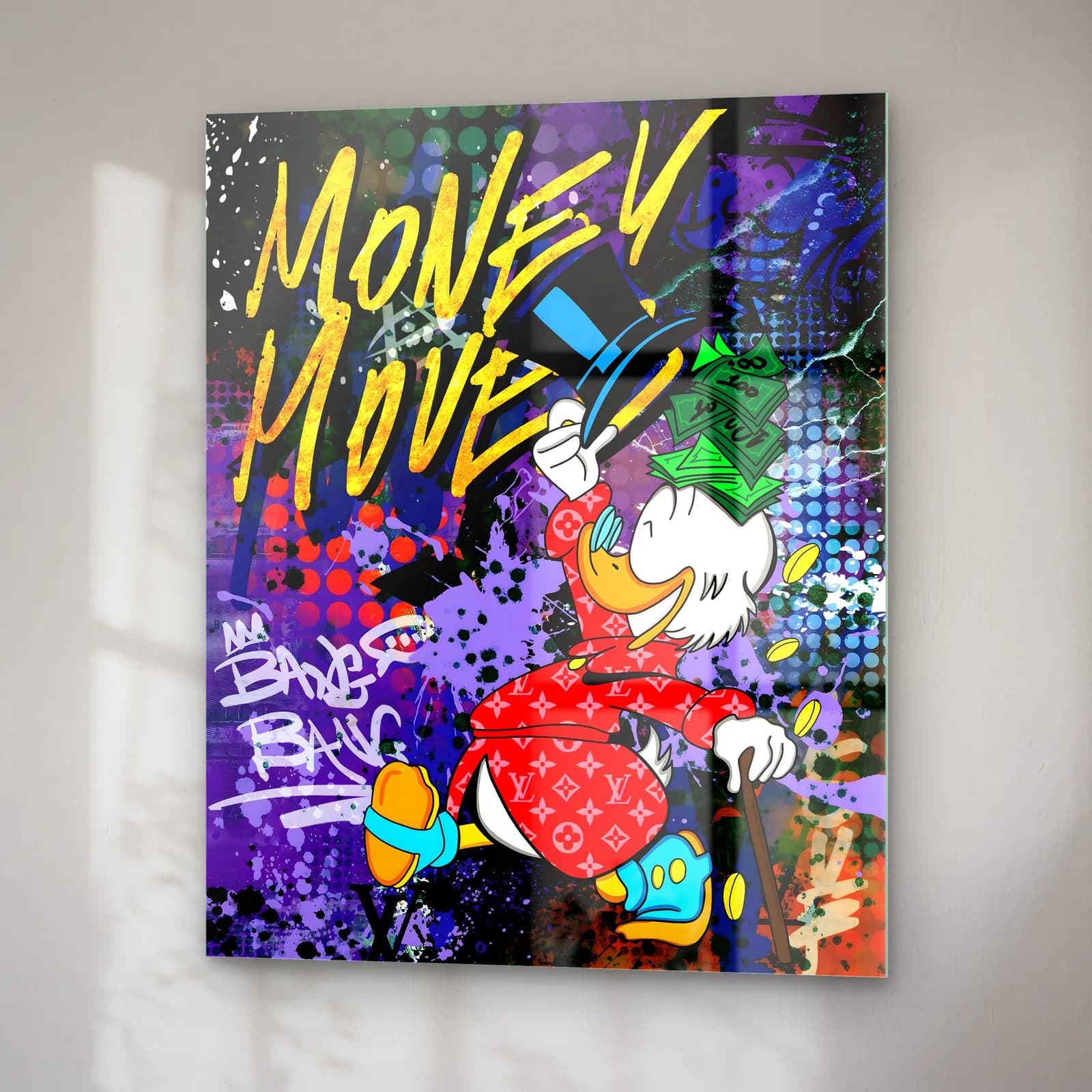 Money Moves Scrooge McDuck cam tablo — sağ açıdan görünüm