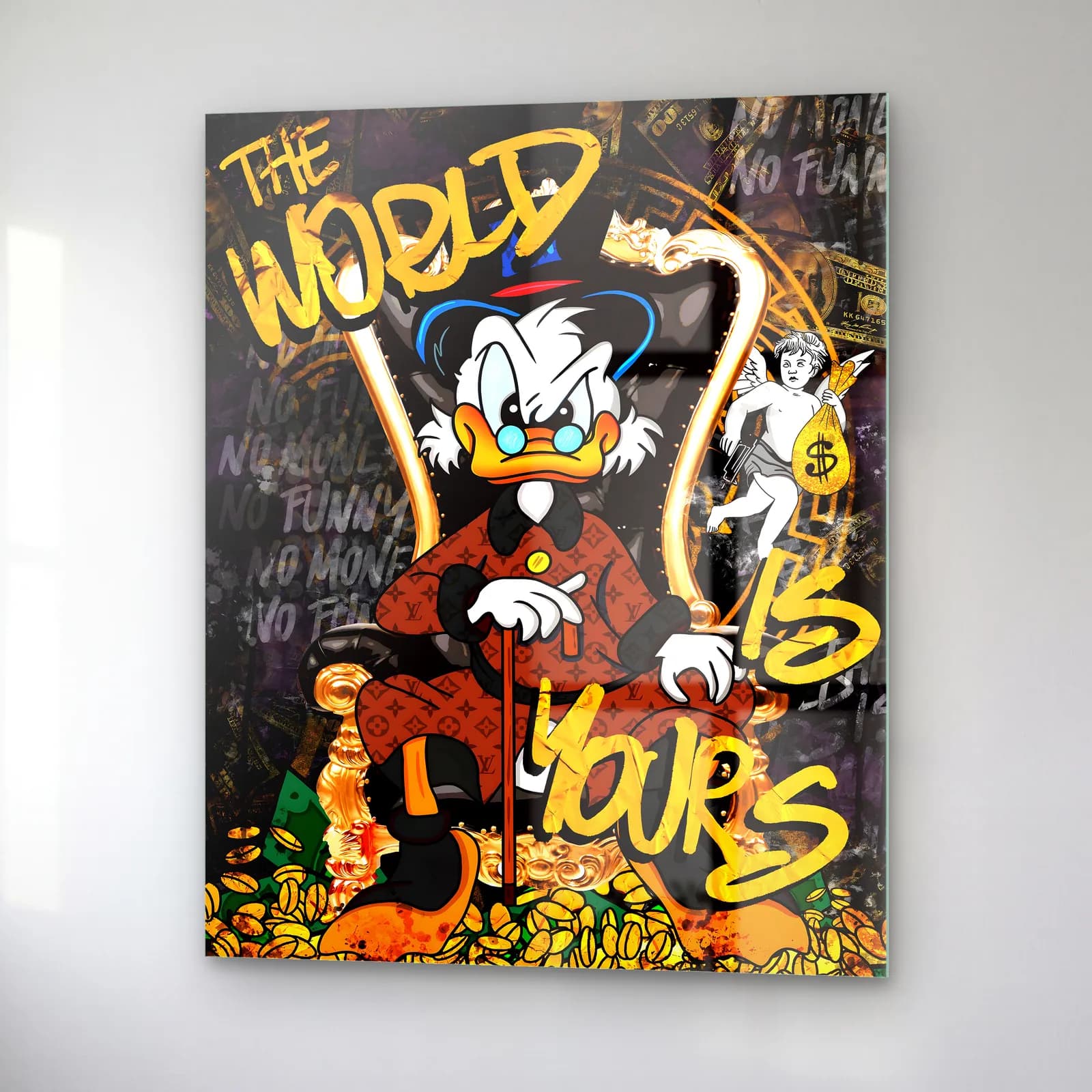 The World Is Yours Scrooge McDuck cam tablo — sağ açıdan görünüm