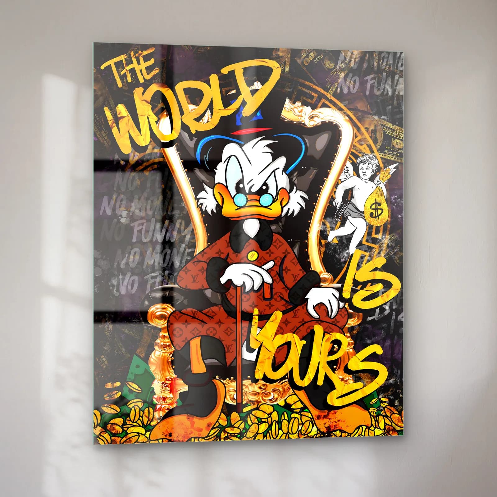 The World Is Yours Scrooge McDuck cam tablo — sol açıdan görünüm