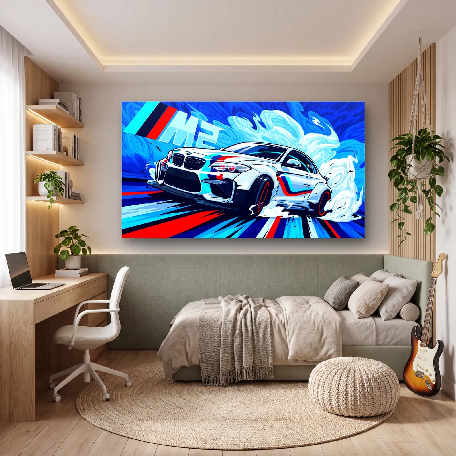 BMW M2 Drift Posteri cam tablo — genç odasında
