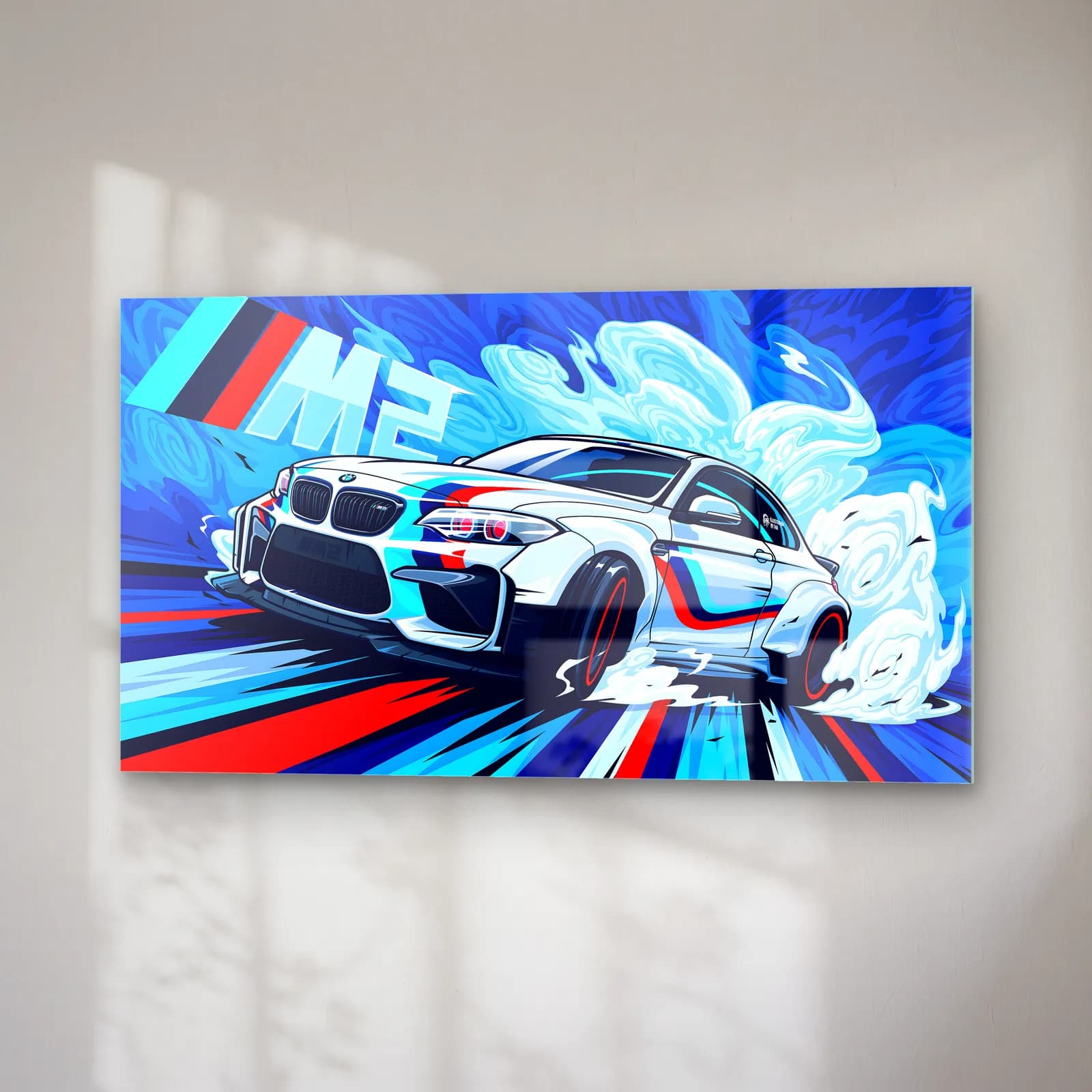 BMW M2 Drift Posteri cam tablo — sağ açıdan görünüm