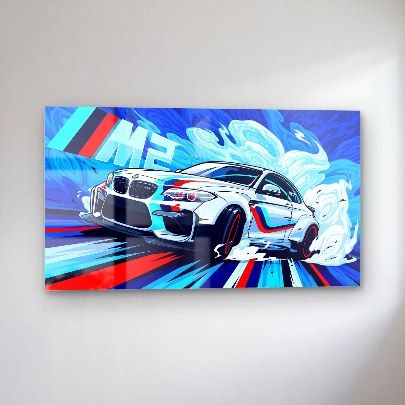 BMW M2 Drift Posteri cam tablo — sol açıdan görünüm