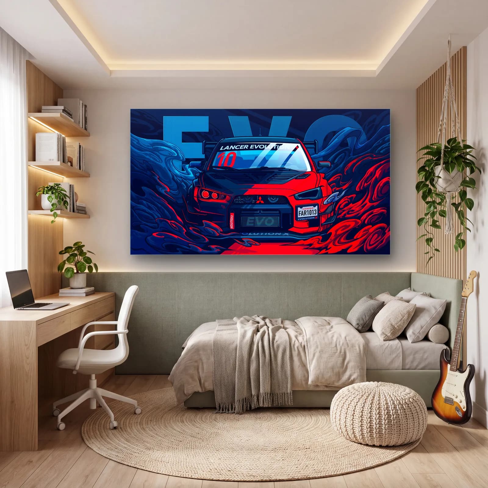 Mitsubishi Lancer Evo Posteri cam tablo — genç odasında