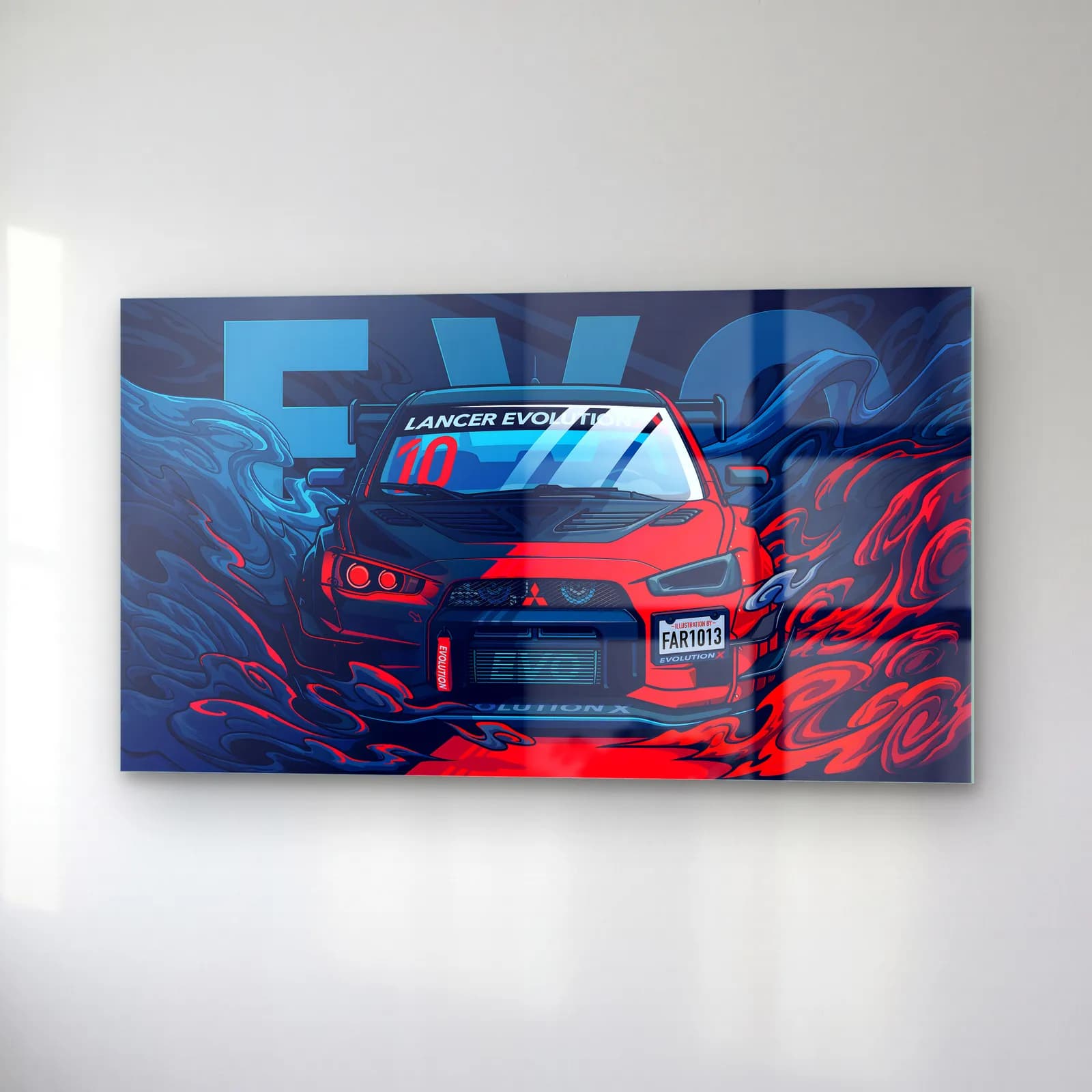 Mitsubishi Lancer Evo Posteri cam tablo — sağ açıdan görünüm