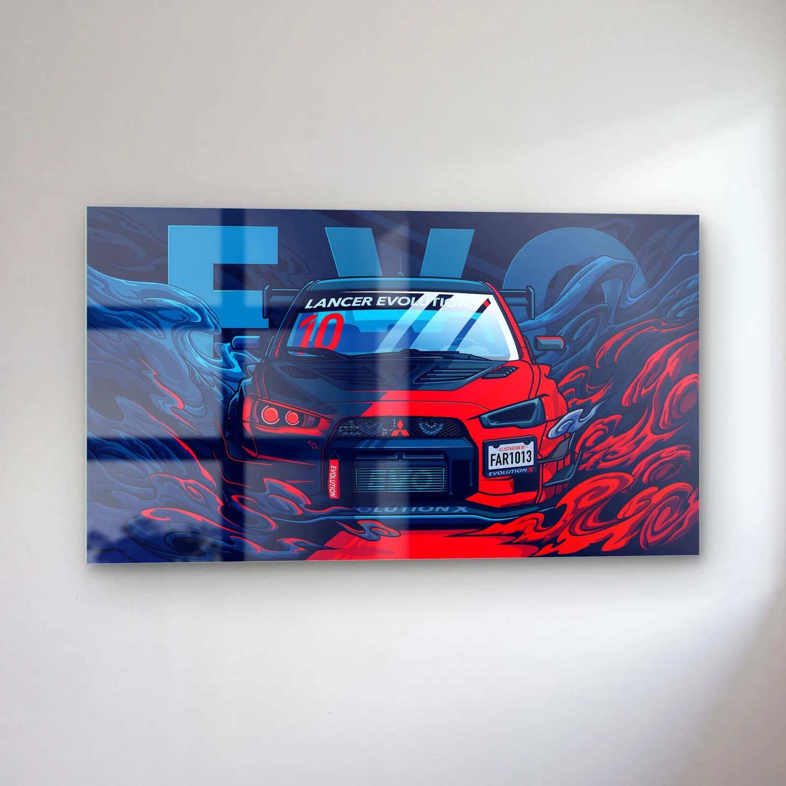 Mitsubishi Lancer Evo Posteri cam tablo — sol açıdan görünüm