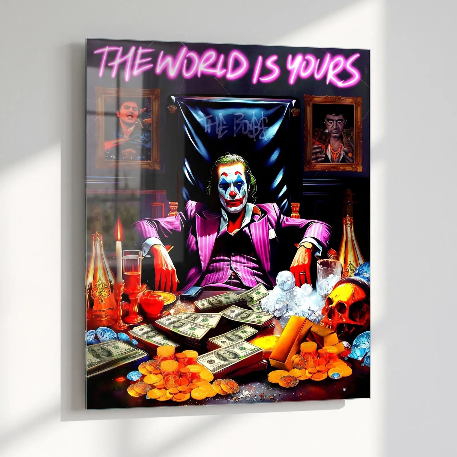 Joker The World Is Yours cam tablo — sol açıdan görünüm