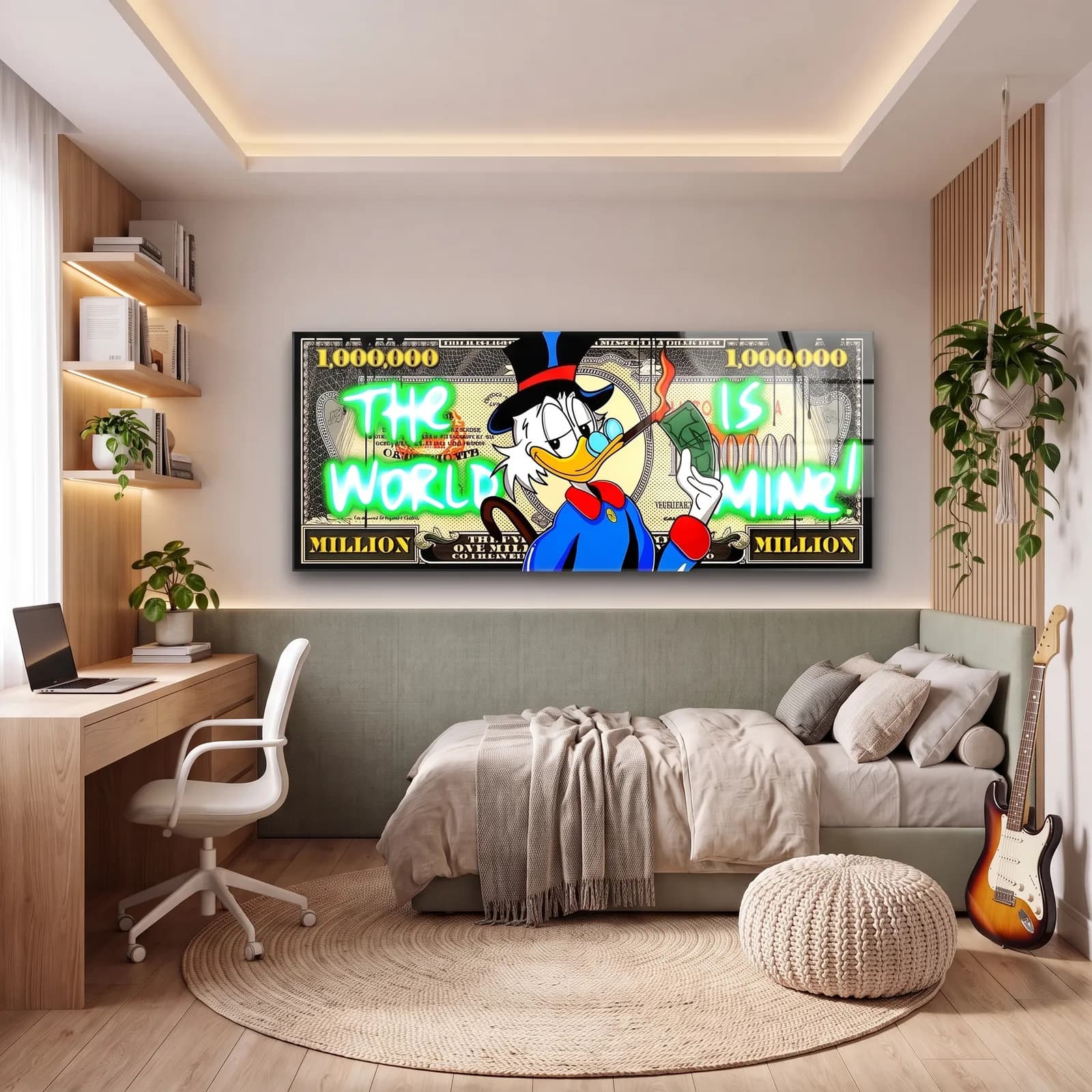 Scrooge The World Is Mine cam tablo — genç odasında