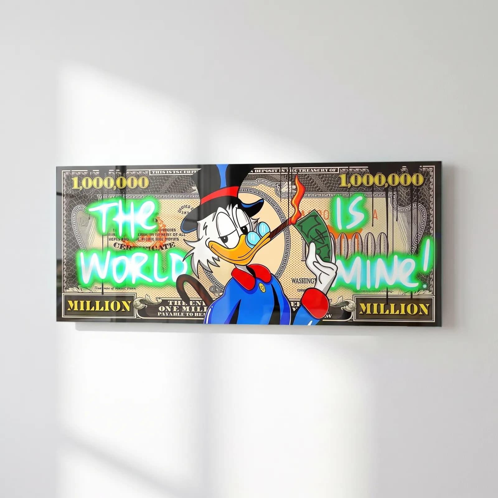 Scrooge The World Is Mine cam tablo — sağ açıdan görünüm