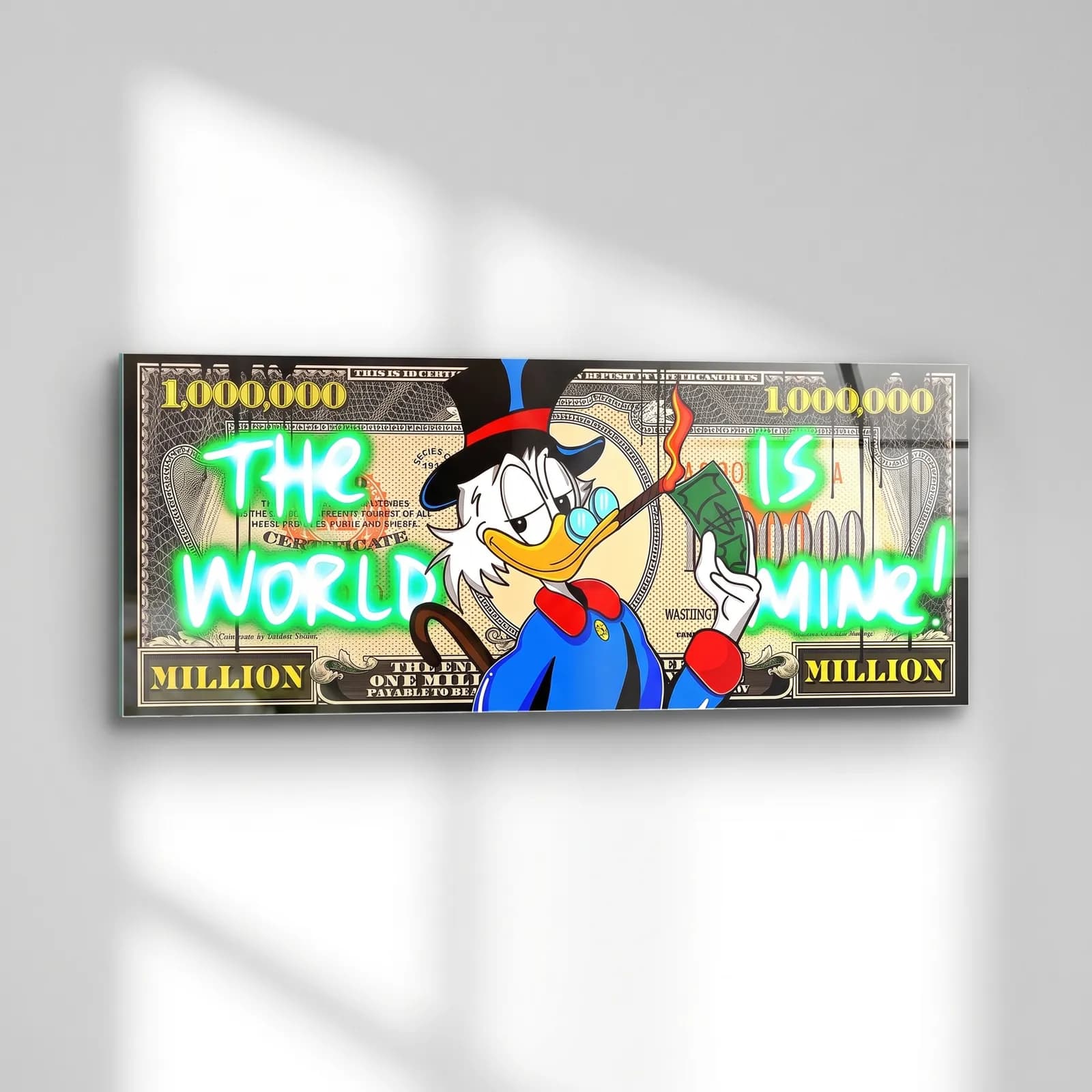 Scrooge The World Is Mine cam tablo — sol açıdan görünüm