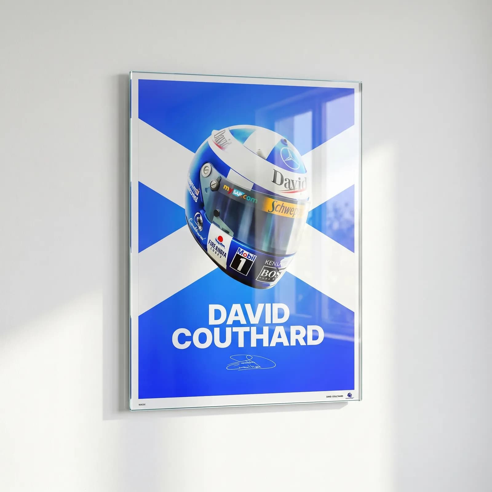 David Coulthard Kaskı cam tablo — sol açıdan görünüm