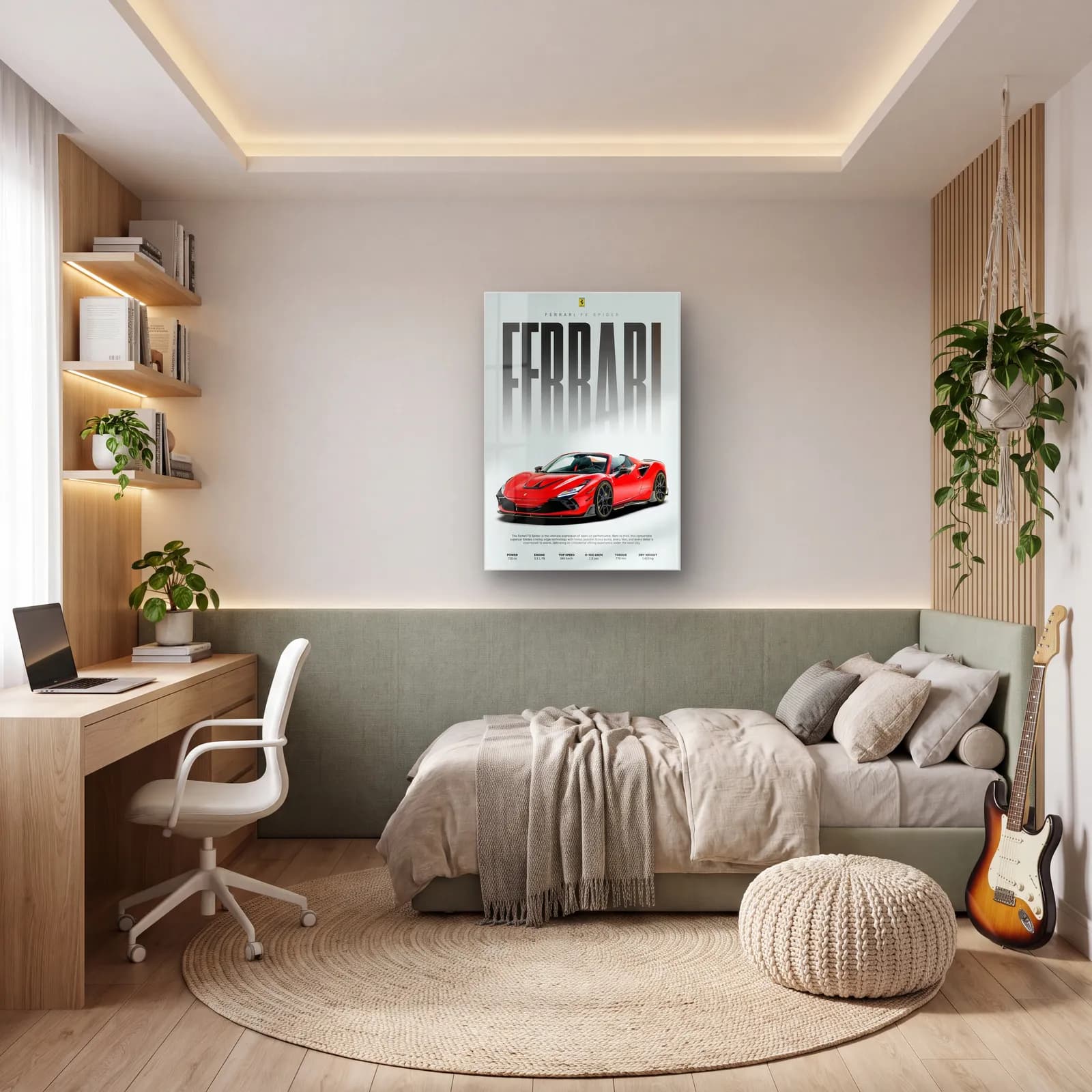 Ferrari F8 Spider Posteri cam tablo — genç odasında