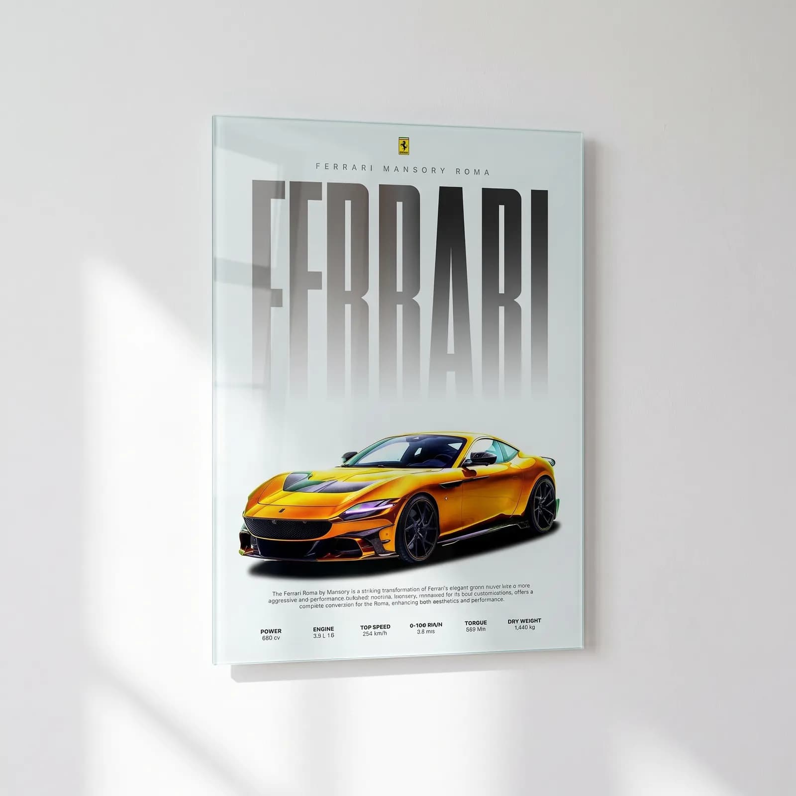 Ferrari Mansory Roma Posteri cam tablo — sol açıdan görünüm