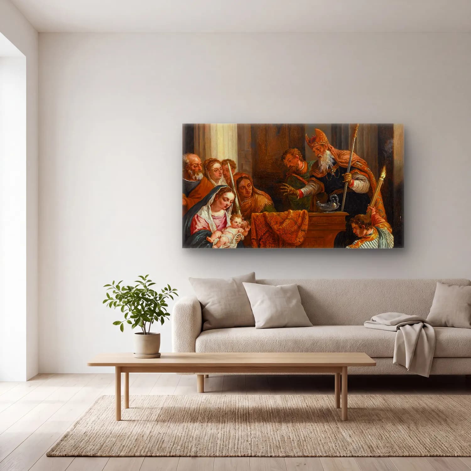 David Teniers The Younger – The Presentation In The Temple cam tablo — açık renk salonda