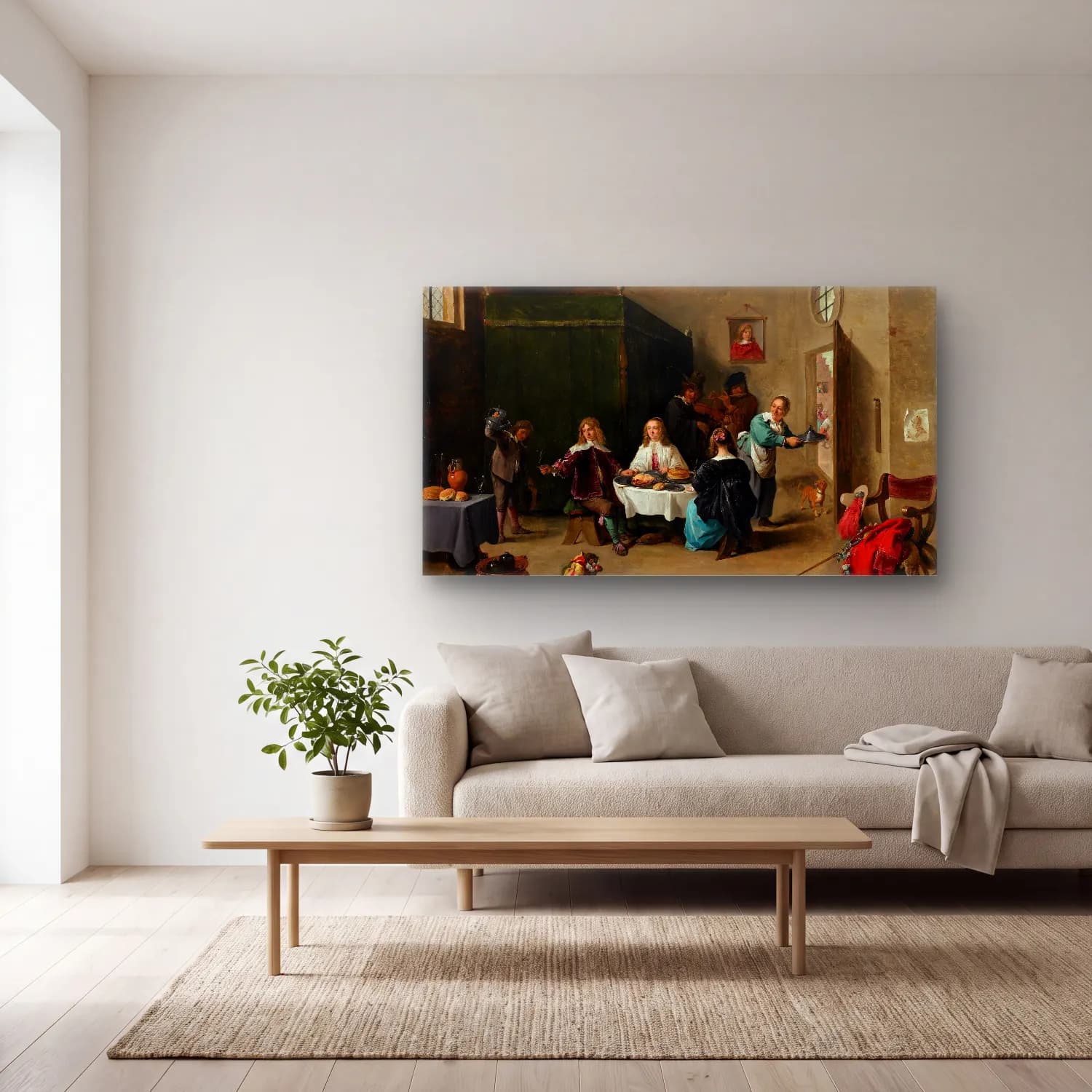 David Teniers The Younger – The Prodigal Son cam tablo — açık renk salonda