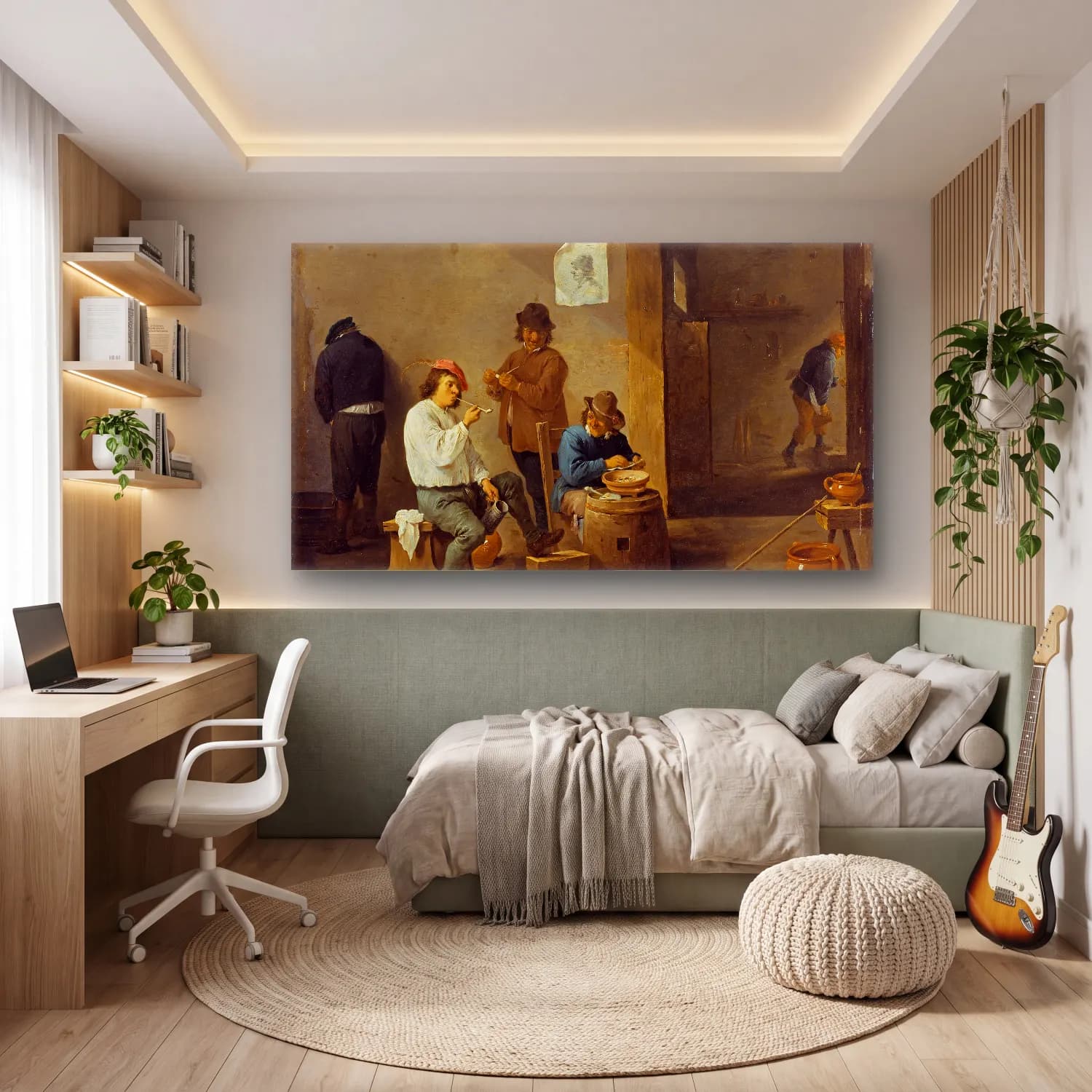 David Teniers The Younger – The Smokers cam tablo — genç odasında