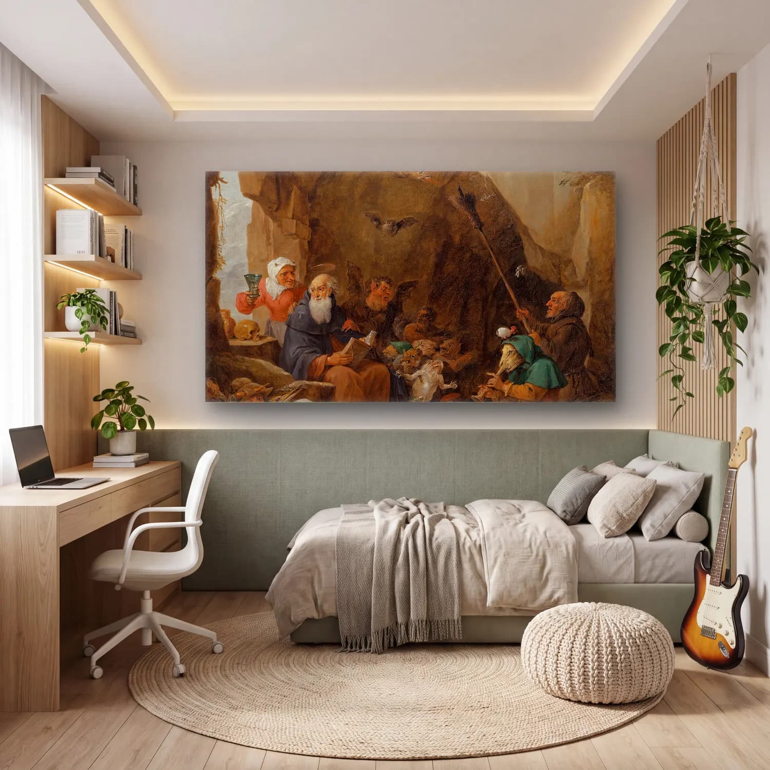 David Teniers The Younger – The Temptation of Saint Anthony cam tablo — genç odasında