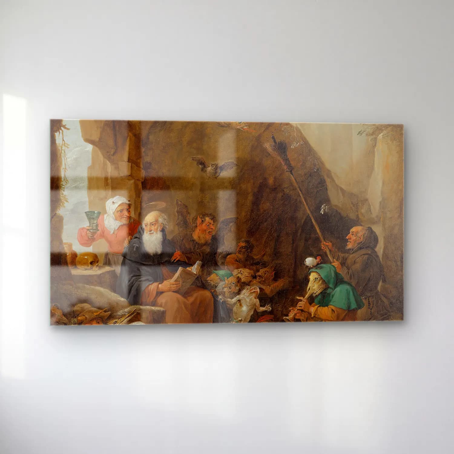 David Teniers The Younger – The Temptation of Saint Anthony cam tablo — sol açıdan görünüm